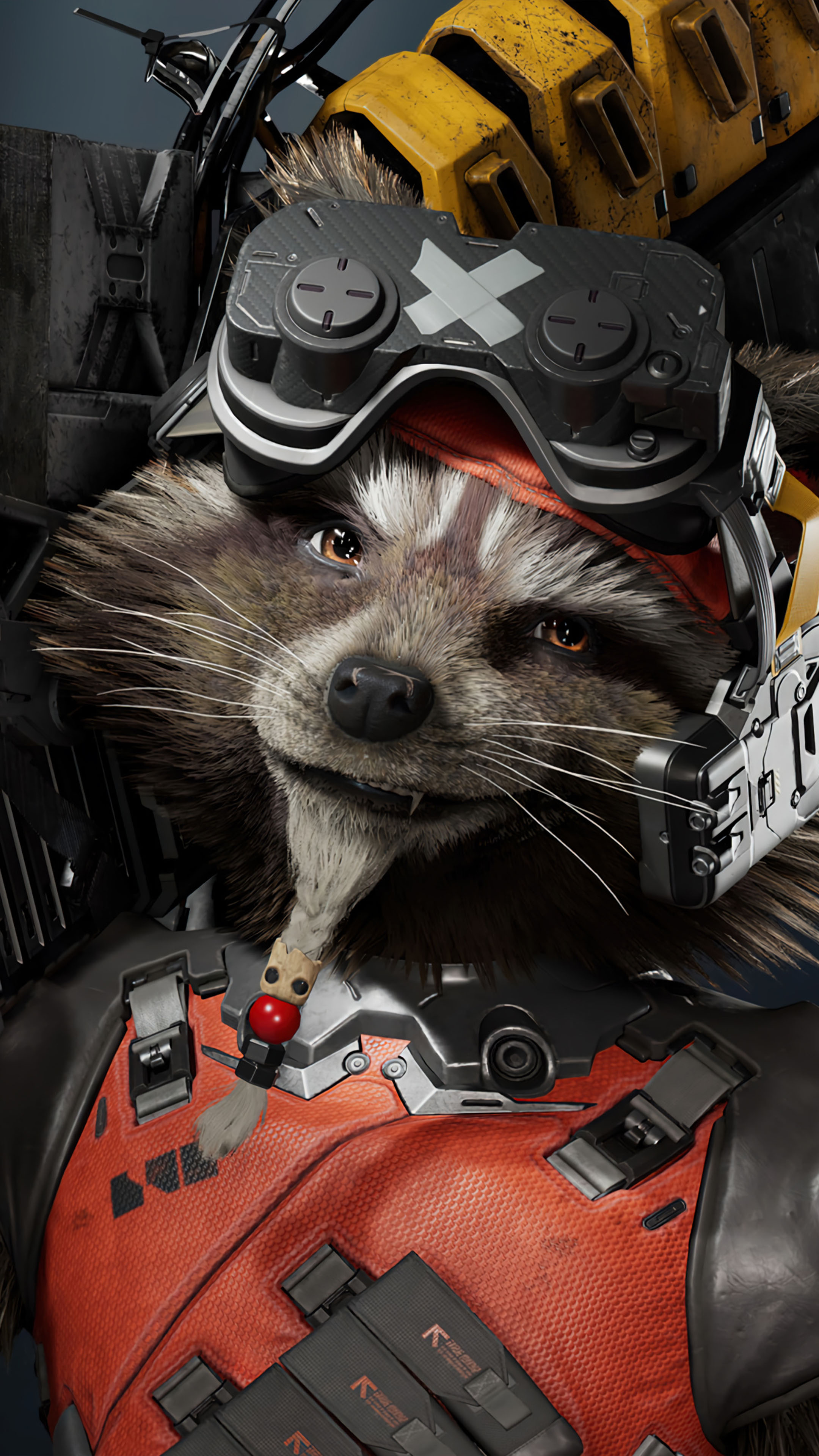 Rocket Raccoon, Marvel's Guardians, Game, Mobile, 2160x3840 4K Phone