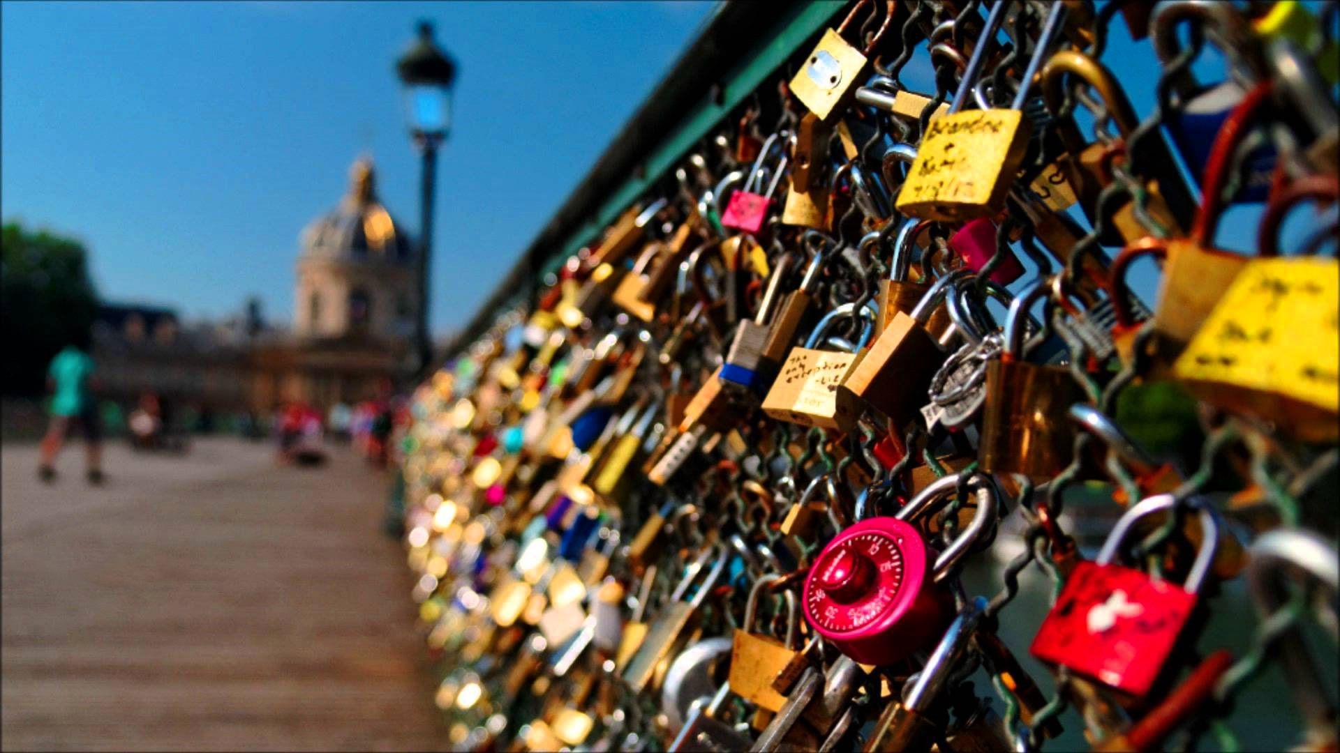 Lover's Bridge, Paris, Lovelock bridge, Love locks, 1920x1080 Full HD Desktop