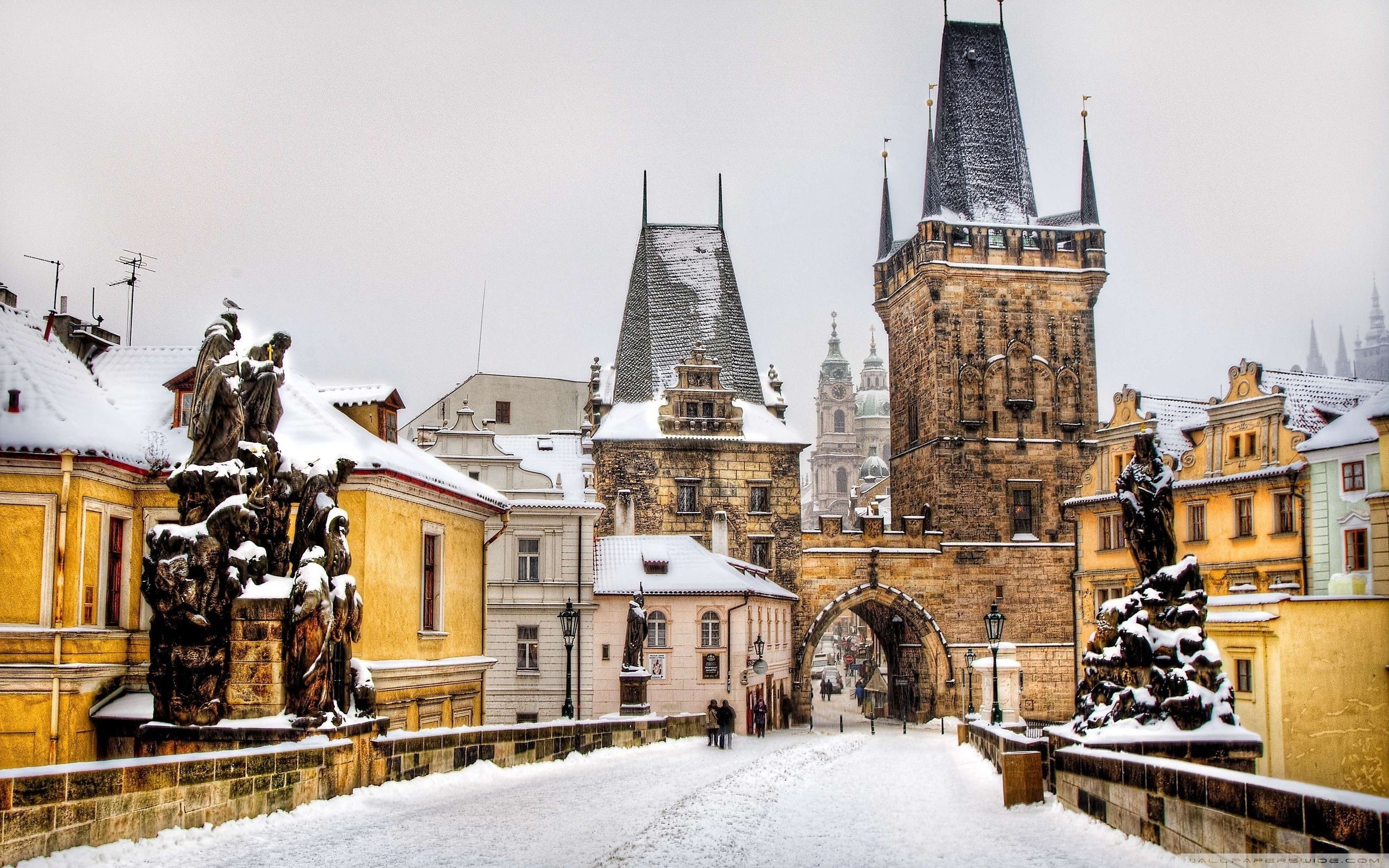 Prague travels, Winter scenery, Snowy landscapes, Seasonal charm, 2560x1600 HD Desktop