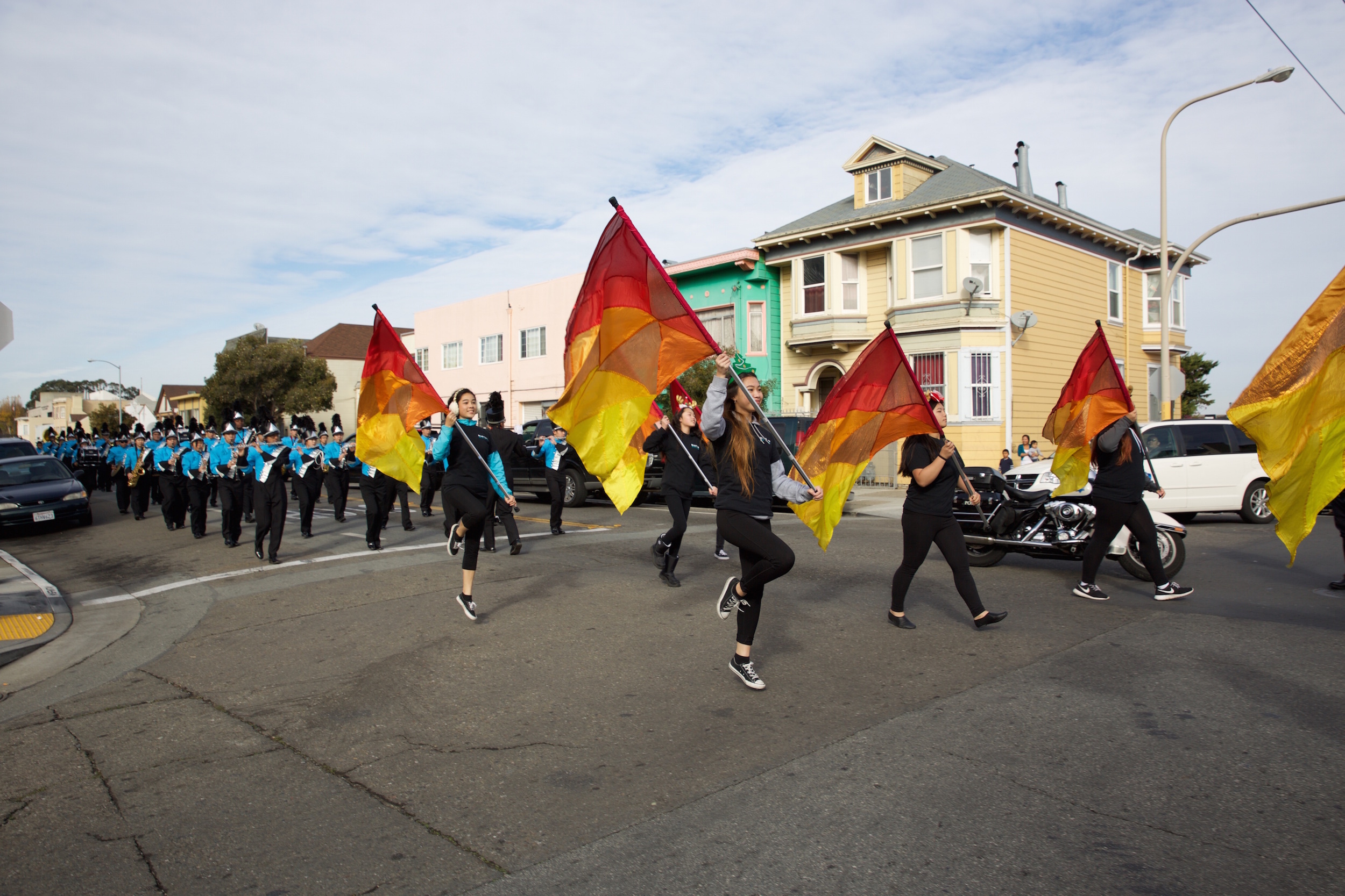 Color Guard, Flag spinning, Winter Guard, Phillip and Sala Burton high school, 2500x1670 HD Desktop