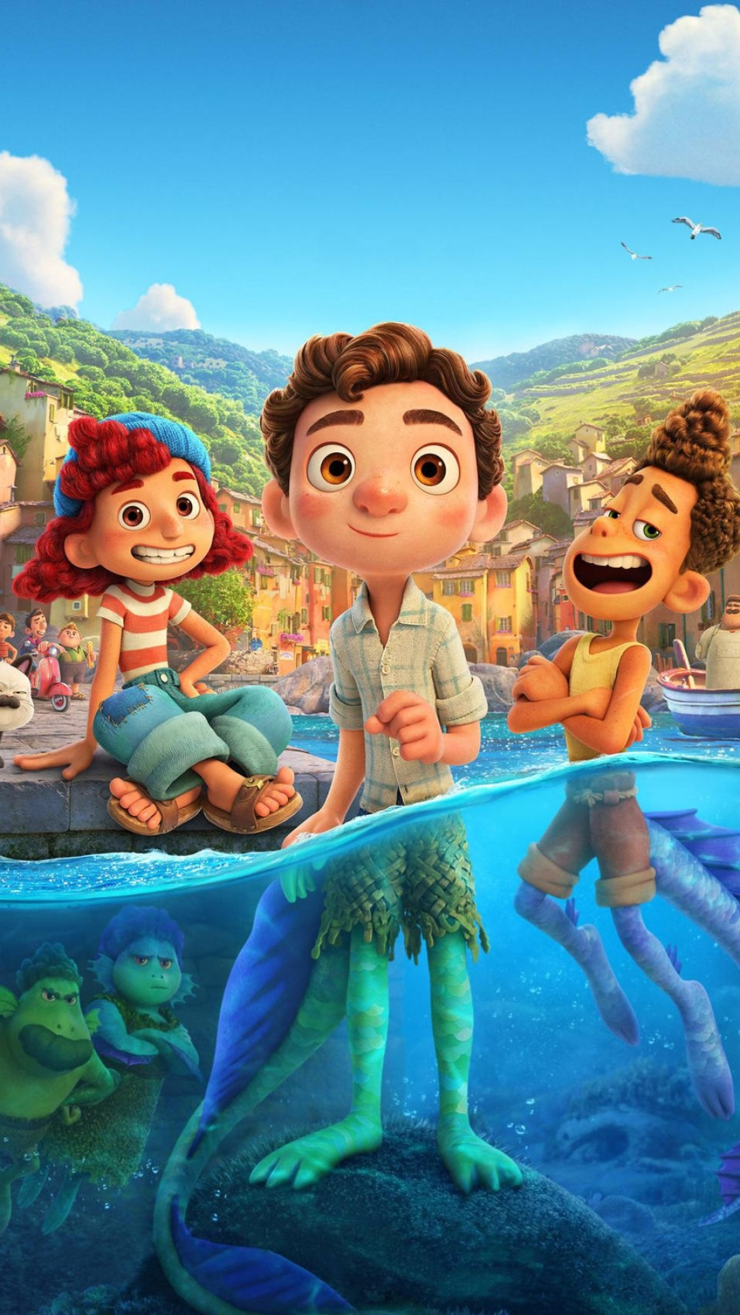 Luca Pixar wallpapers, Colorful animated film, Italian Riviera paradise, Heartwarming friendship, 1080x1920 Full HD Phone