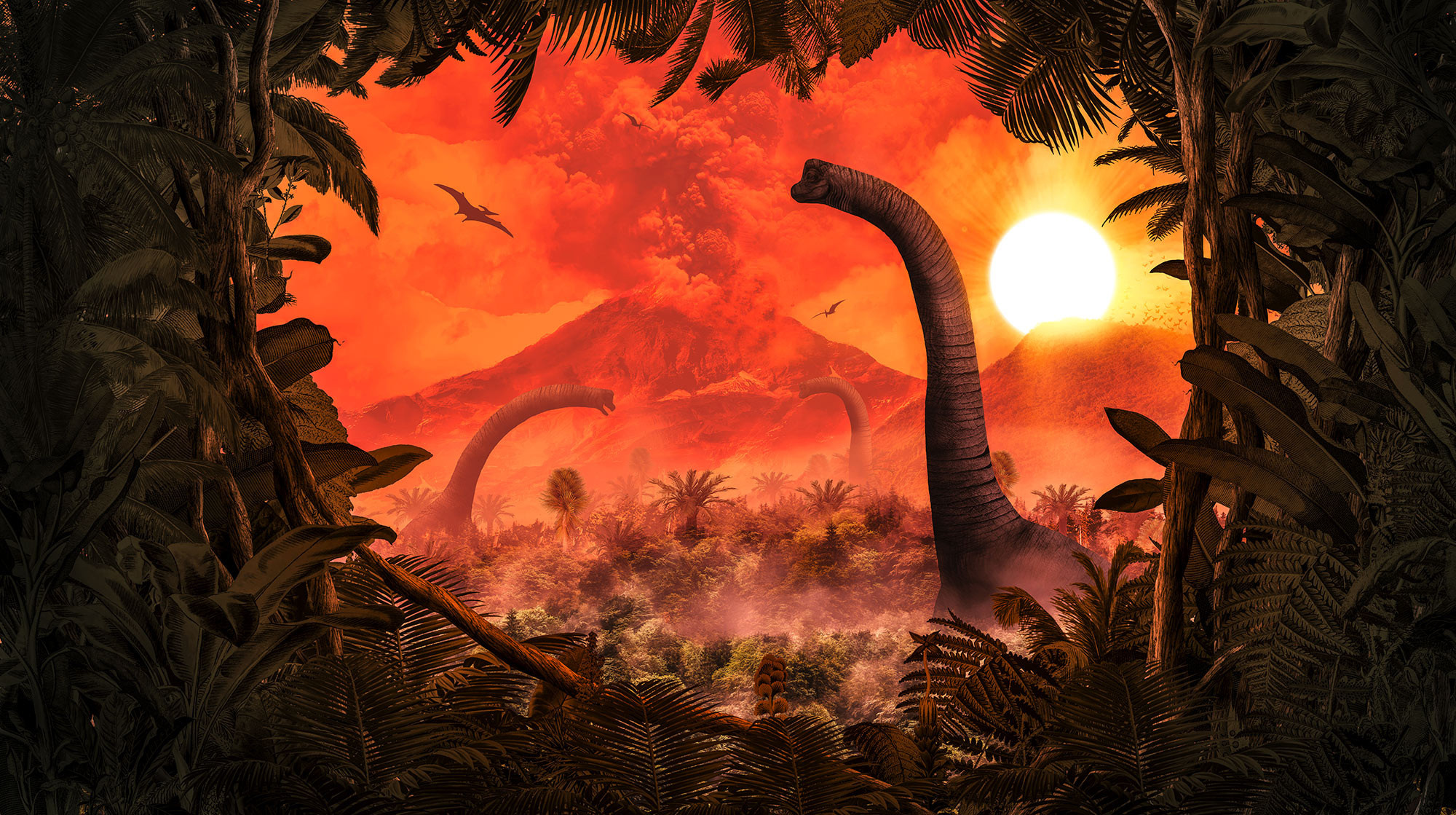 Artwork, Brachiosaurus Wallpaper, 2000x1120 HD Desktop