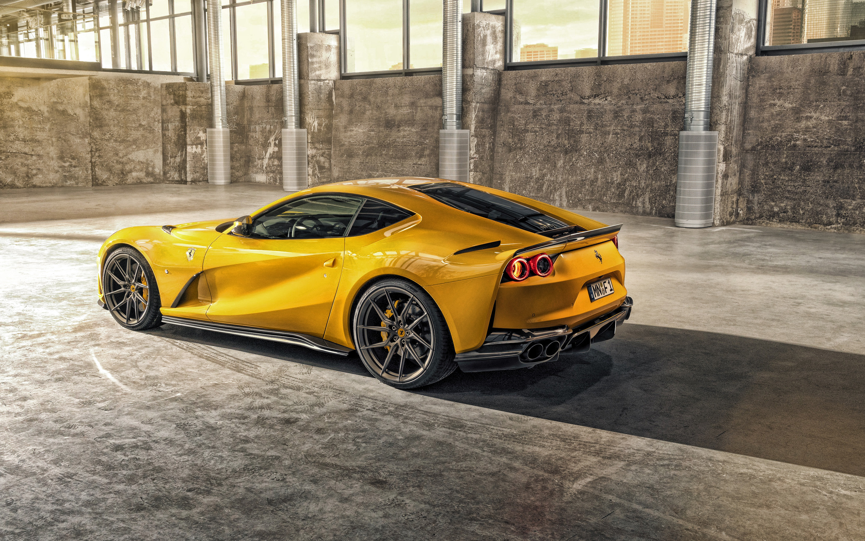 Ferrari 812 Superfast, Novitec tuning, Yellow sports coupe, Supercar, 2880x1800 HD Desktop