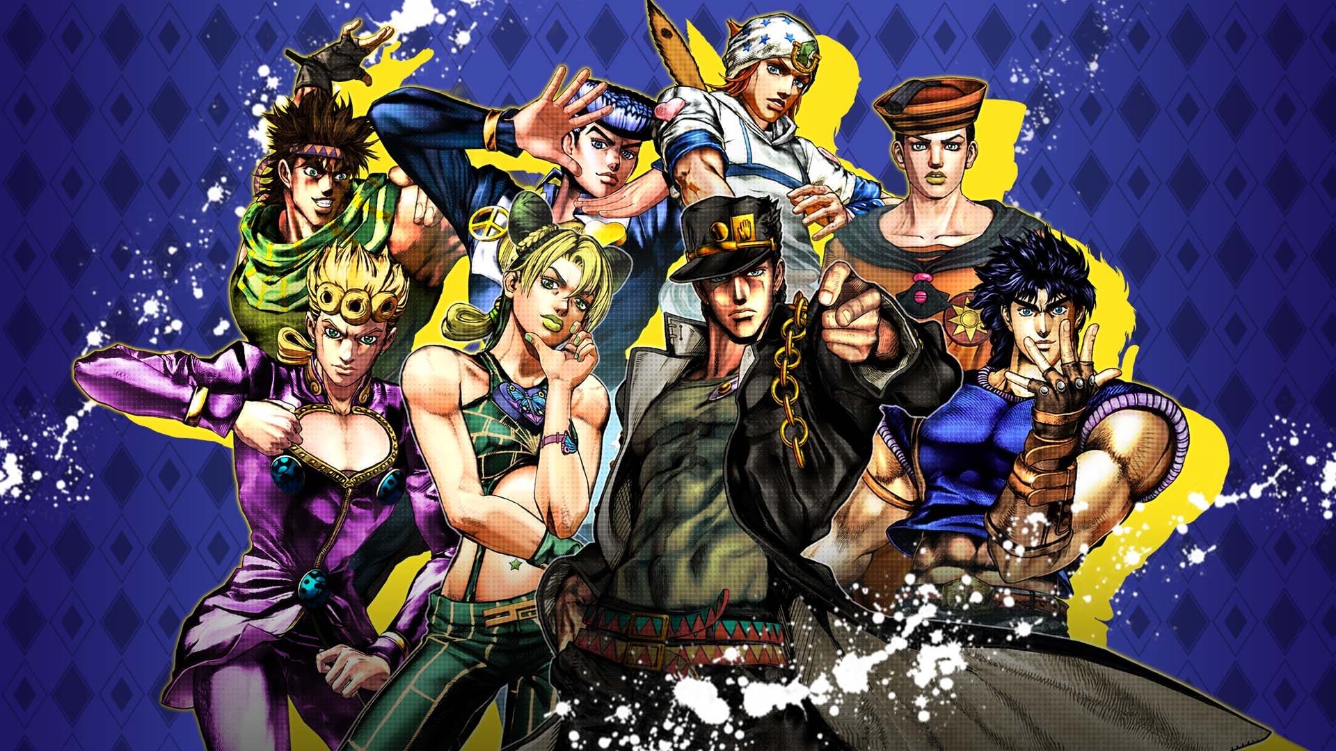 Jotaro Kujo, Jolyne Cujoh, Giorno Giovanna, Jonathan Joestar, Joseph Joestar, Full HD Desktop wallpaper