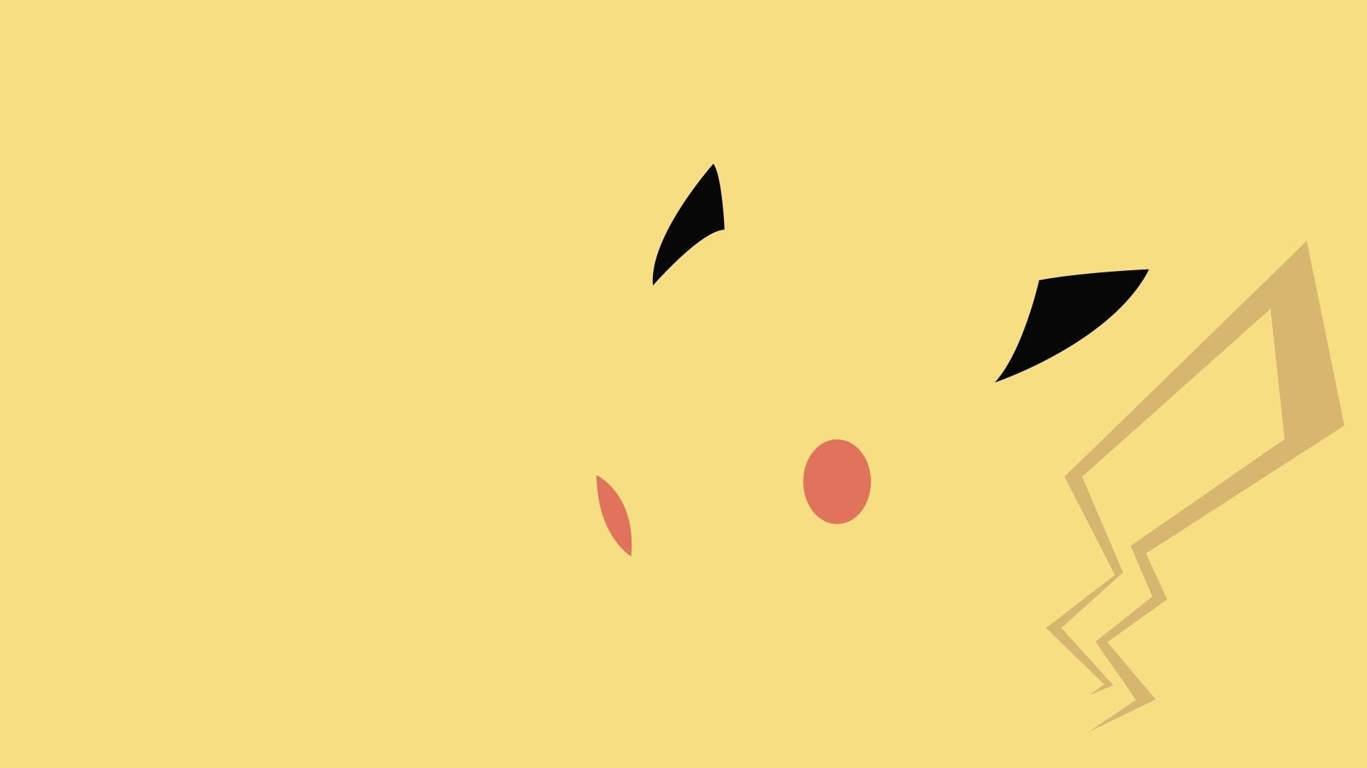 Pikachu, Pikachu lightning bolt tail, Minimalist vector art, Full HD Desktop wallpaper