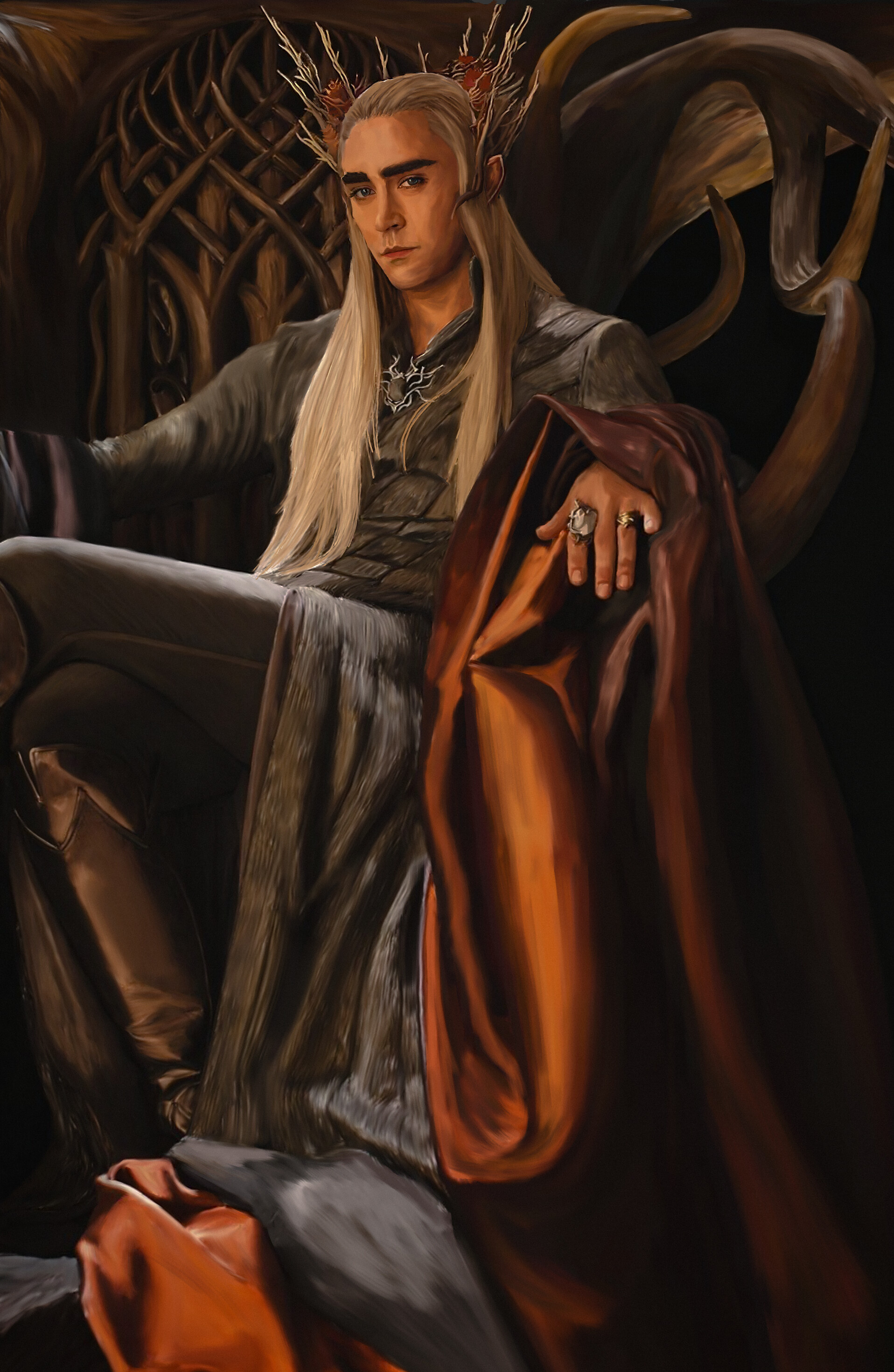 Thranduil drawing wallpaper, ArtStation masterpiece, Digital art, 1920x2950 HD Phone