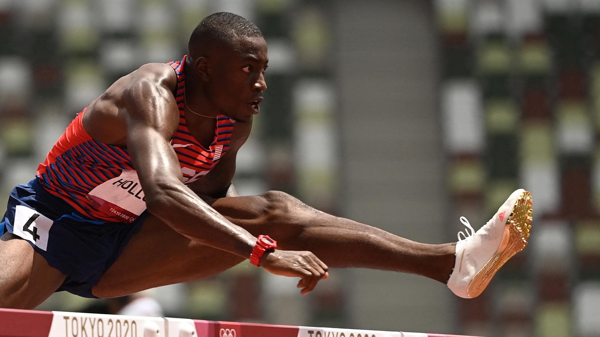 Grant Holloway, World champion, 110m hurdles final, Exceptional performance, 1920x1080 Full HD Desktop