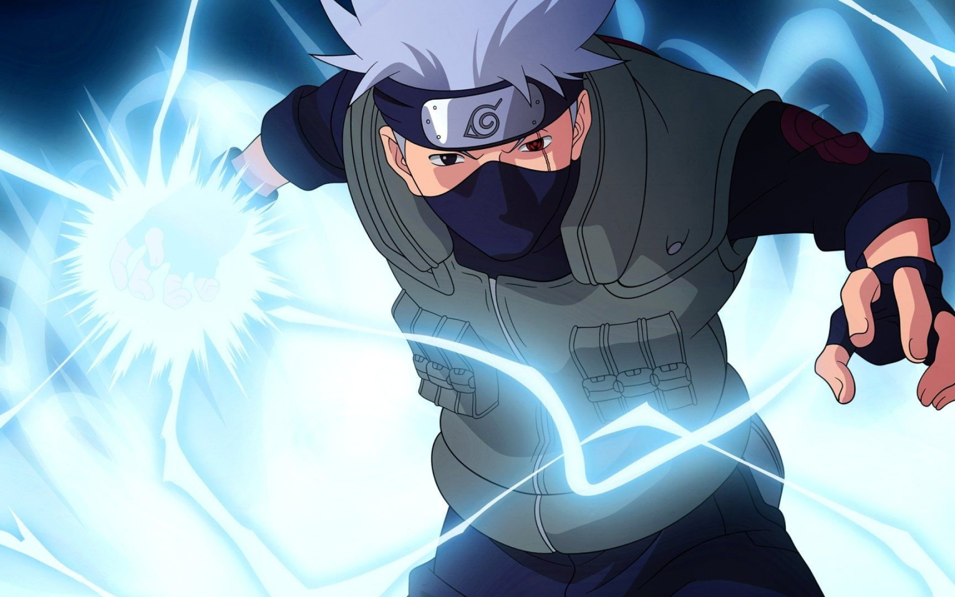 Kakashi Hatake, Chidori lightning attack, Sharingan eye, HD Desktop wallpaper