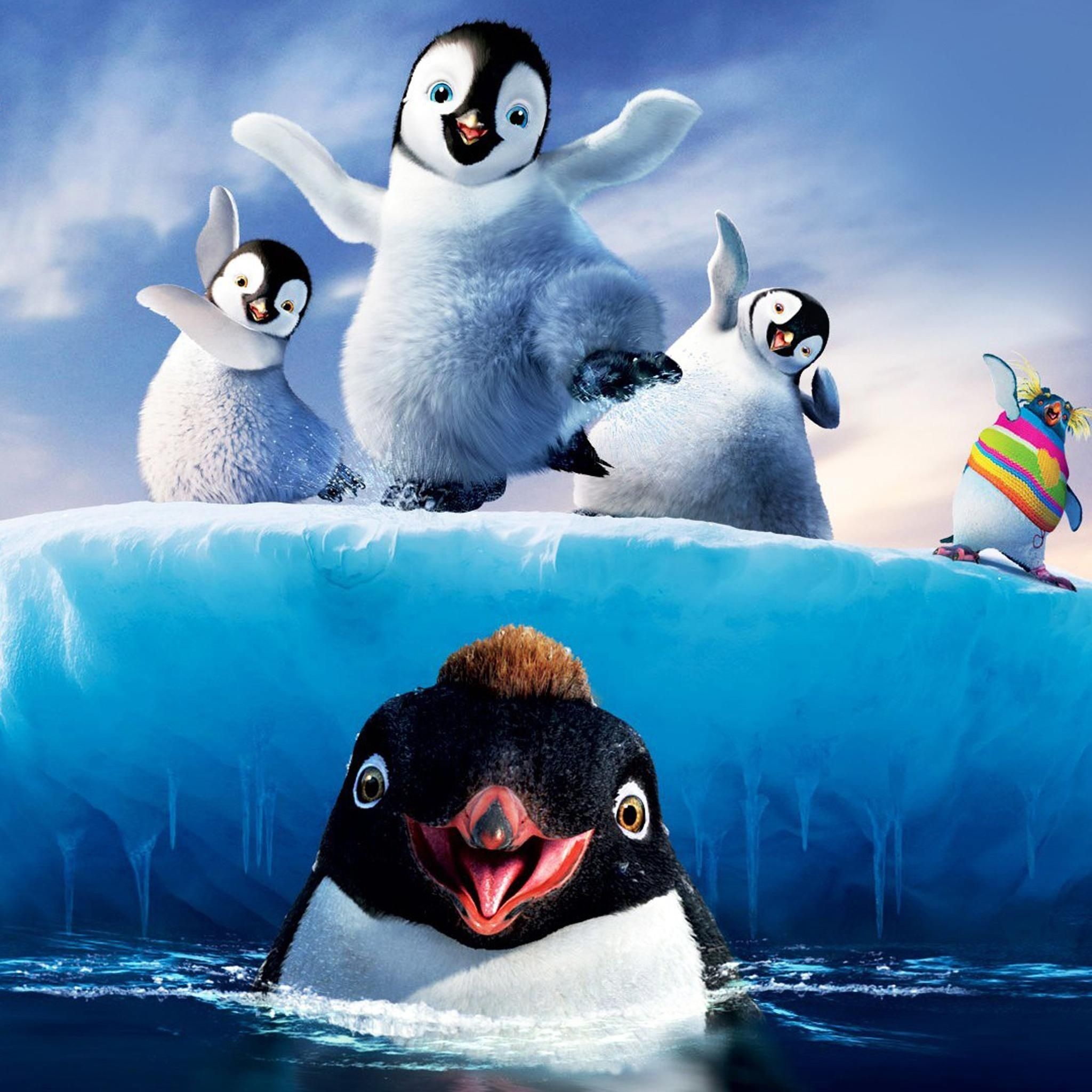 iPad retina funny wallpaper, Cartoon penguins, Happy Feet Two, 2050x2050 HD Phone