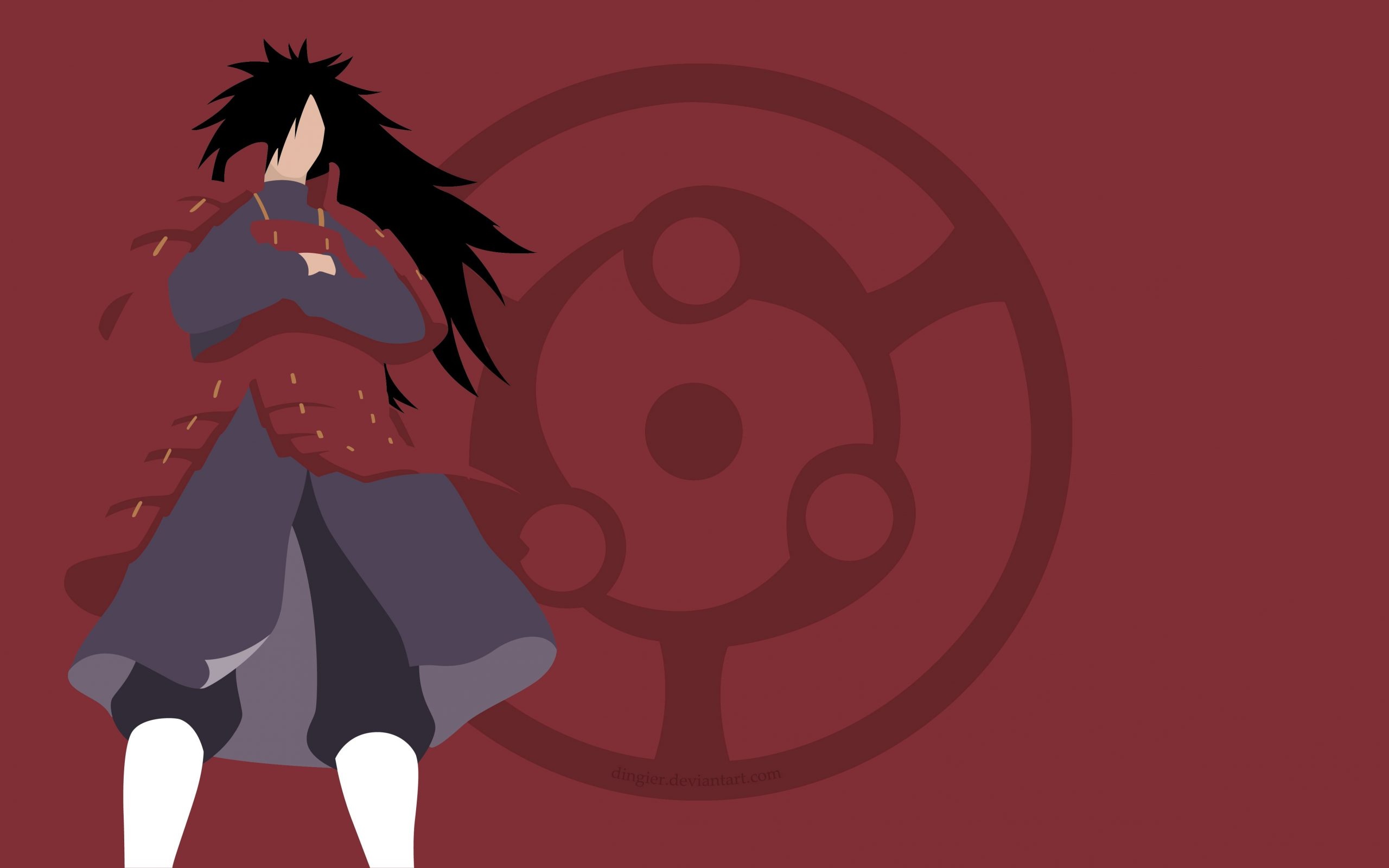 Madara Uchiha, Eternal Mangekyo Sharingan, minimalist anime art, HD Desktop wallpaper