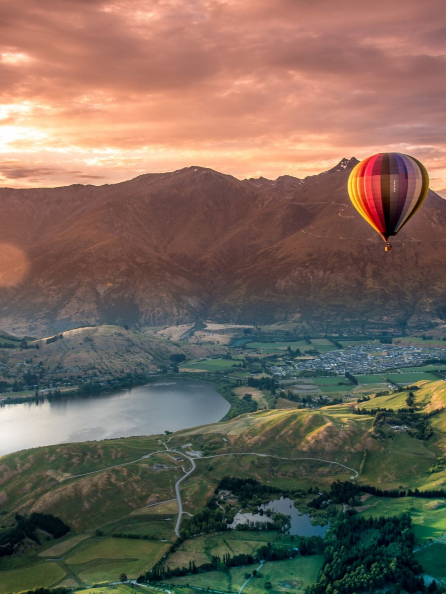 Beautiful sunset, Queenstown New Zealand, Autumn pictures, Wallpaper, 1540x2050 HD Phone