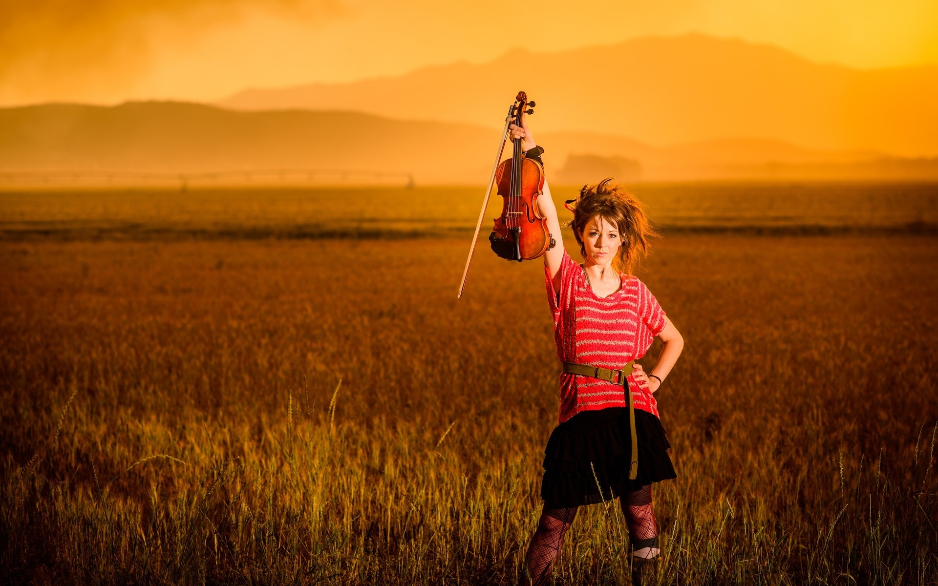 Lindsey Stirling, Talented artist, Captivating performance, Striking wallpaper, 1920x1200 HD Desktop