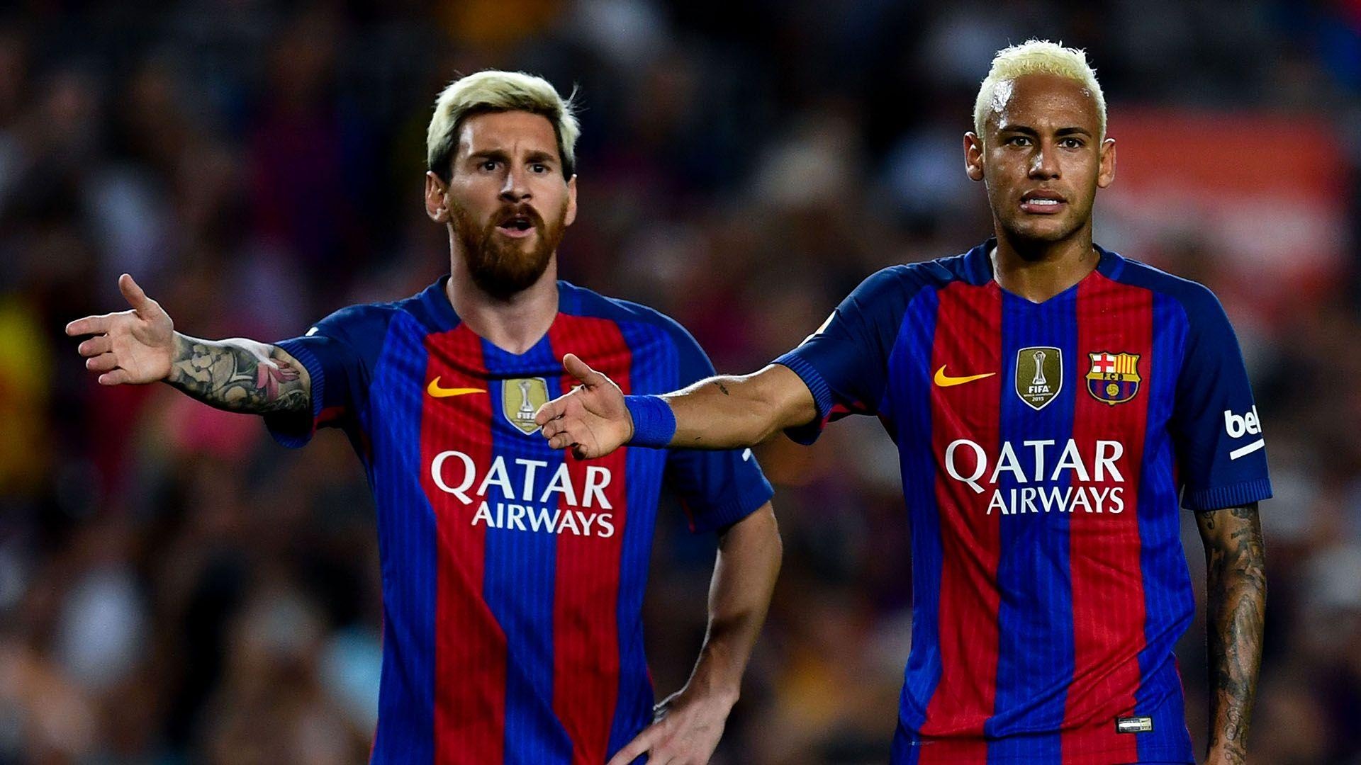 Lionel Messi, Neymar Jr, FC Barcelona jersey, Full HD Desktop wallpaper