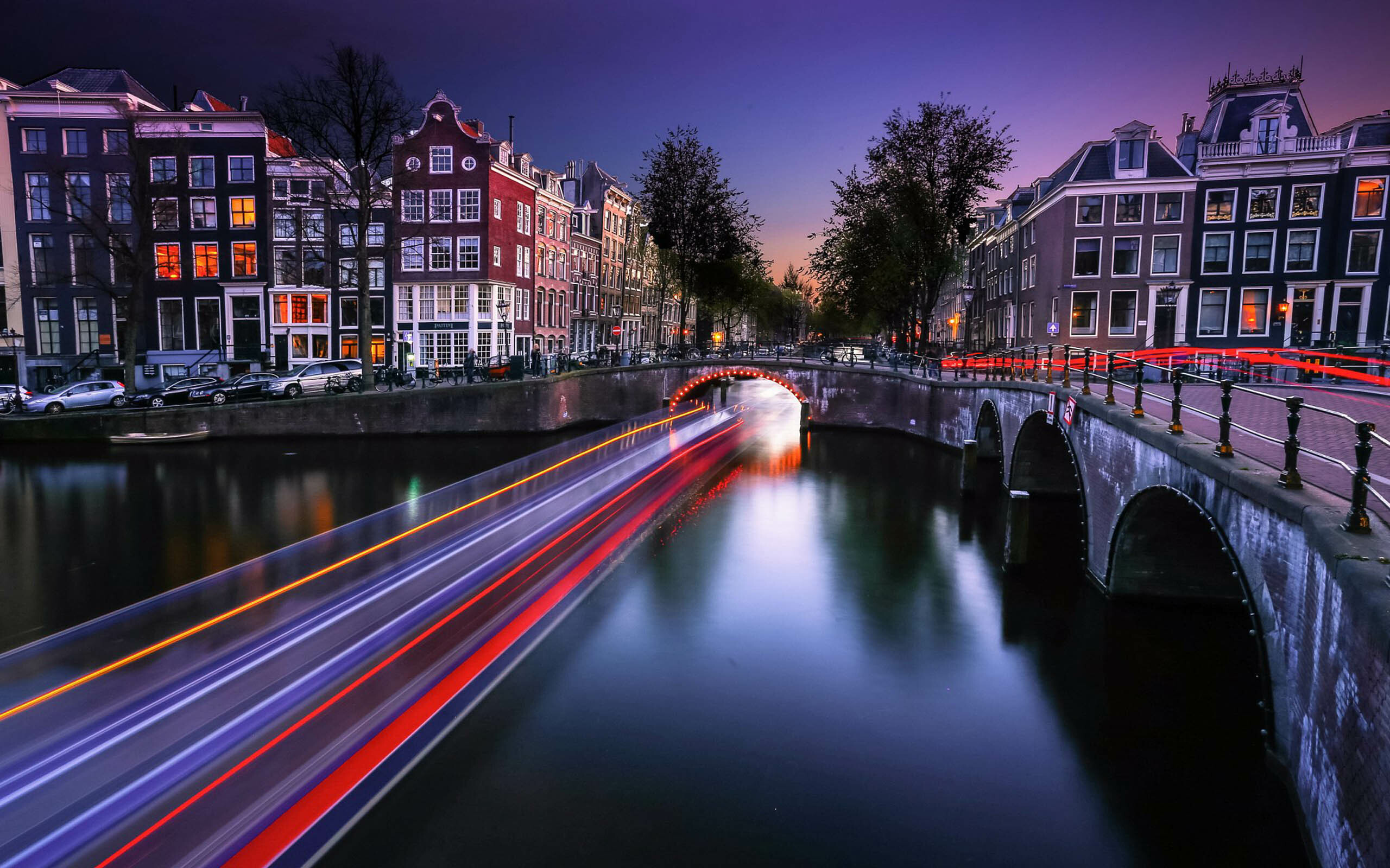 Amsterdam, Night, HD wallpaper, Background image, 2560x1600 HD Desktop