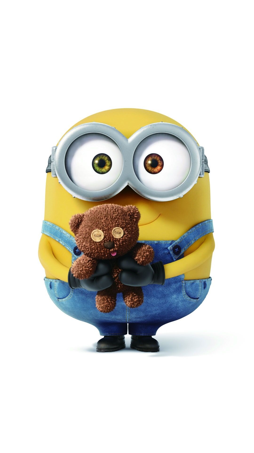 Minion Bob, Tim the Teddy Bear, silver Minion goggles, Full HD Phone wallpaper