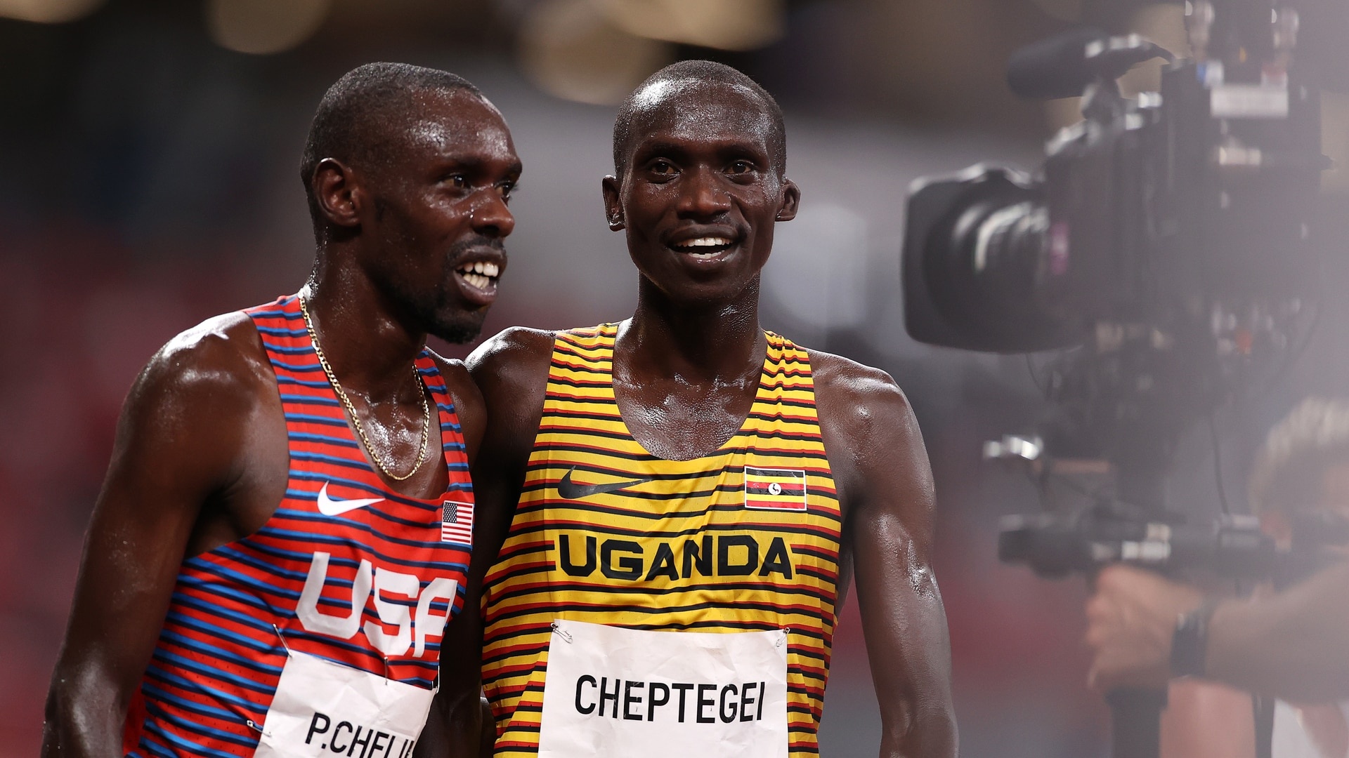 Joshua Cheptegei, Bronze medal, Men's 5000m, Paul Chelimo, 1920x1080 Full HD Desktop