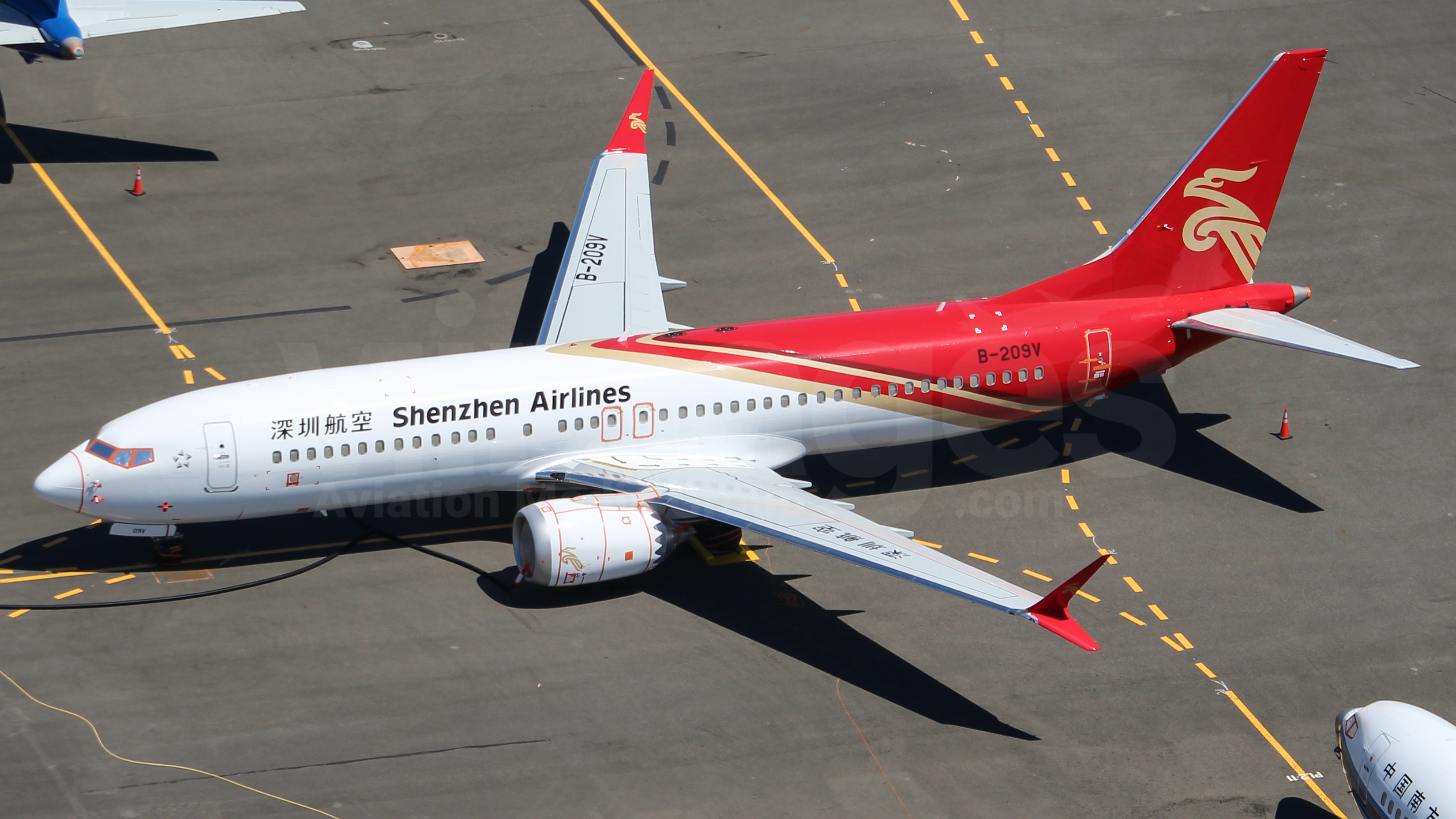 Shenzhen Airlines, Boeing 737 Max 8, Modern fleet, High-quality visuals, 3300x1860 HD Desktop