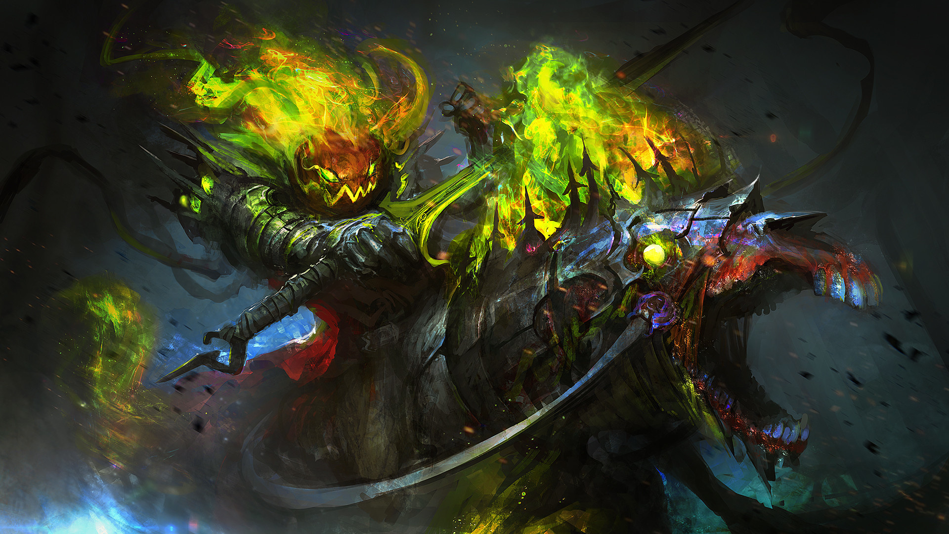 Headless Horseman, Terrifying sight, Phantasmal entity, Menacing presence, 1920x1080 Full HD Desktop