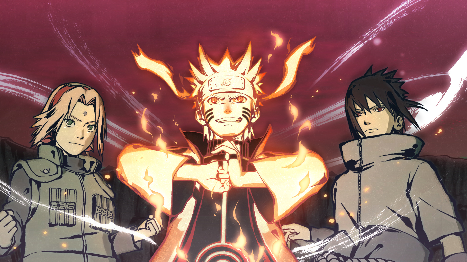 Naruto Uzumaki Kurama Mode, Sasuke Uchiha, Sakura Haruno, Team 7, Full HD Desktop wallpaper