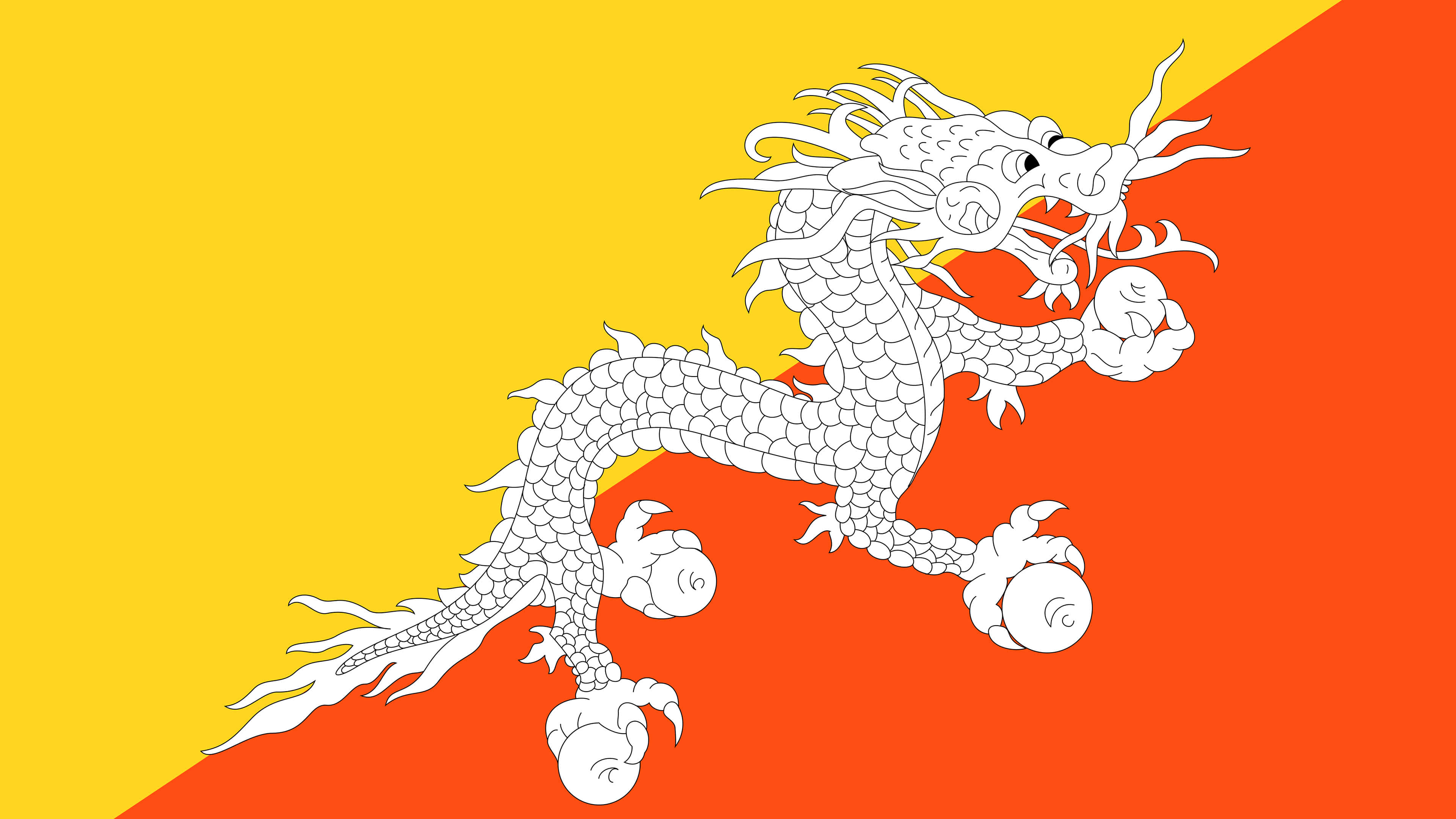 Bhutan travels, Bhutan flag, High-definition wallpaper, National pride, 3840x2160 4K Desktop