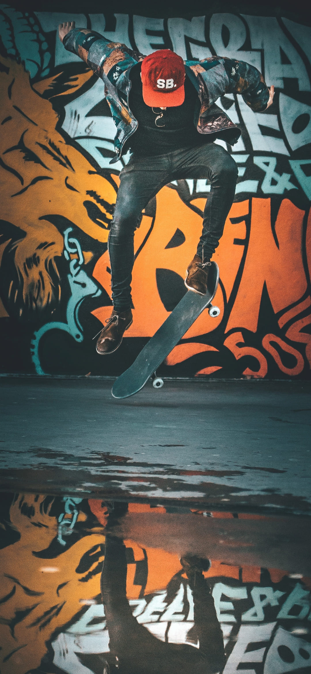 Skateboarding passion, Freestyle creativity, Adrenaline rush, Gravity-defying moves, 1080x2340 HD Phone