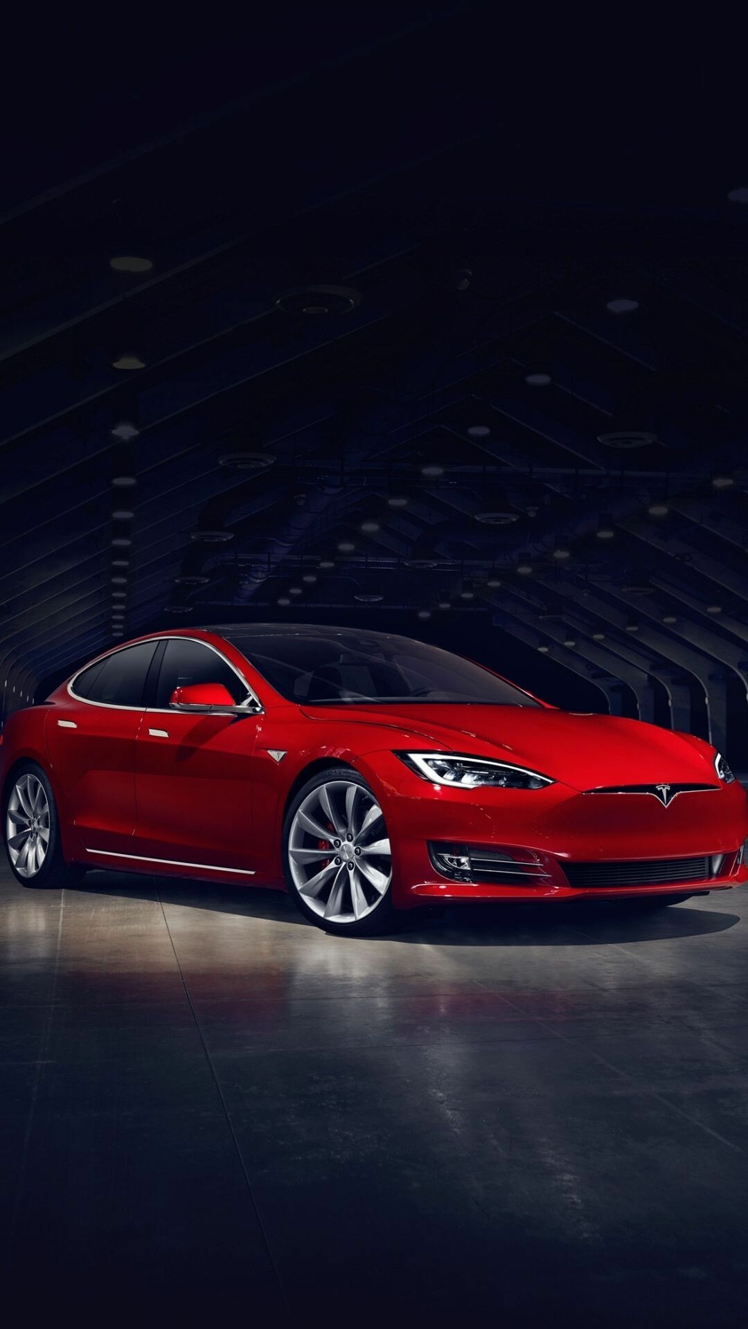 Tesla Model S, Red Tesla wallpapers, Eye-catching design, Bold and vibrant visuals, 1080x1920 Full HD Phone