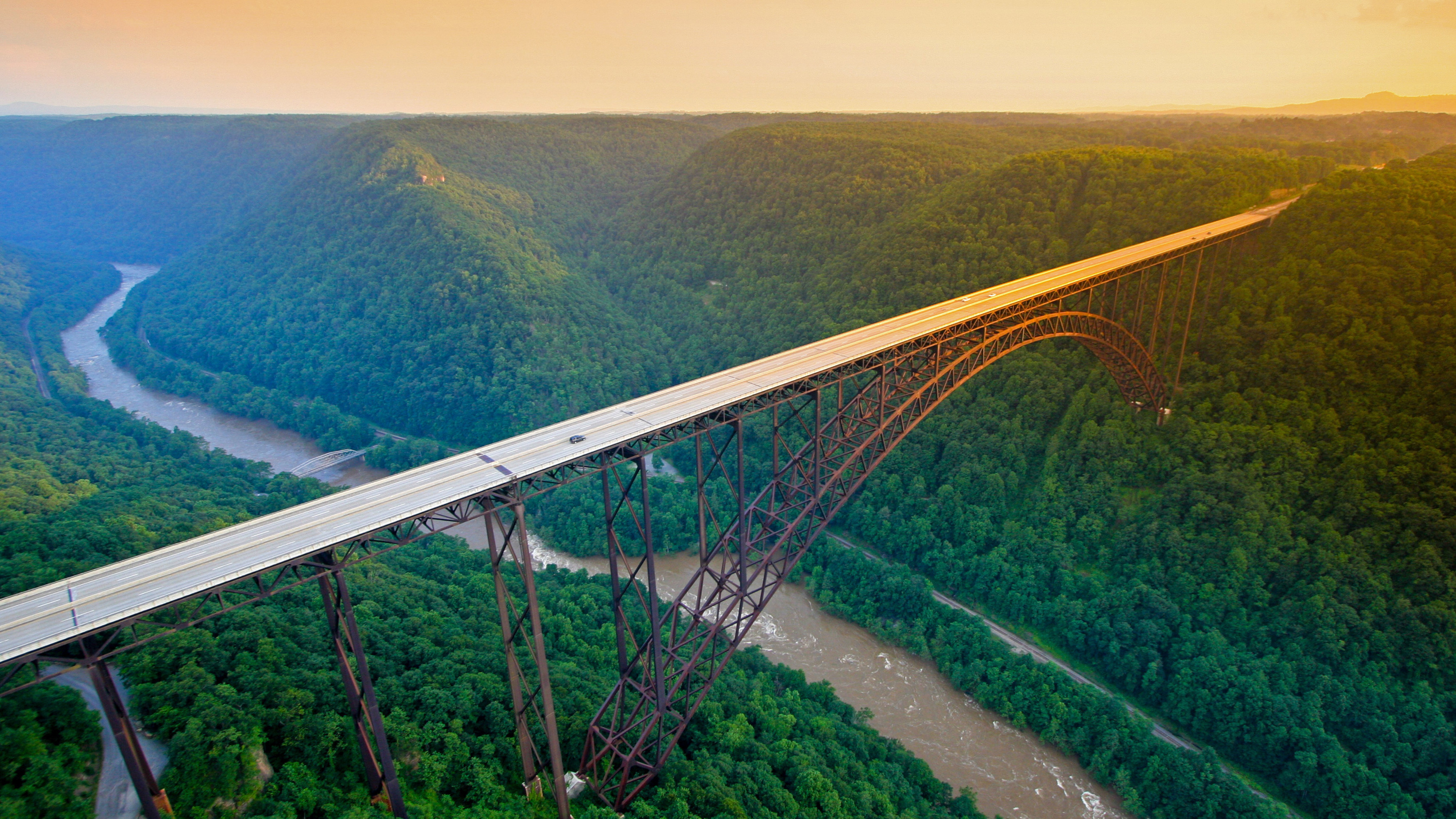 New River Gorge Bridge, Arch Bridge, USA, 3000x1690 HD Desktop