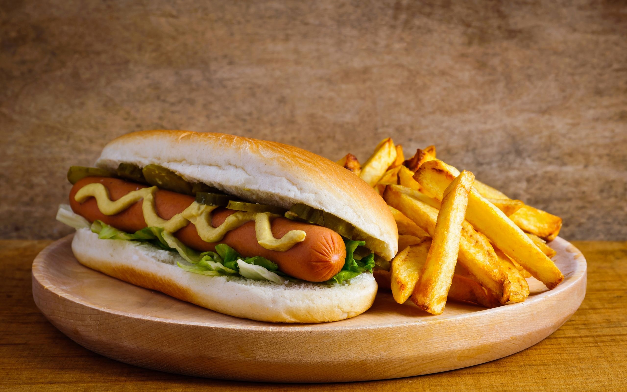 French fries, Hot dog Wallpaper, 2560x1600 HD Desktop