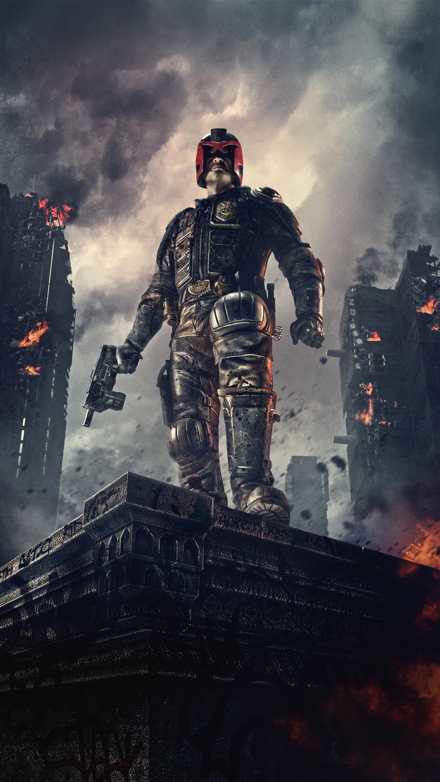 Dredd 2012 movie, Judge Dredd phone wallpaper, Karl Urban, Futuristic action, 1540x2740 HD Phone