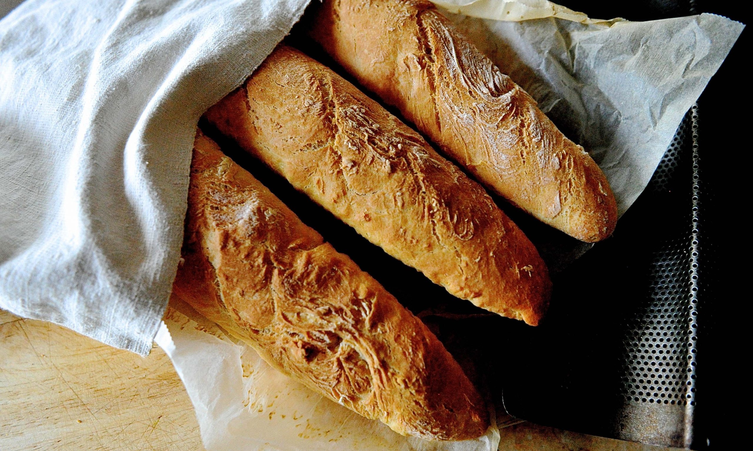 Fresh baguette, Farm-fresh ingredients, Traditional French, Rustic charm, 2560x1540 HD Desktop