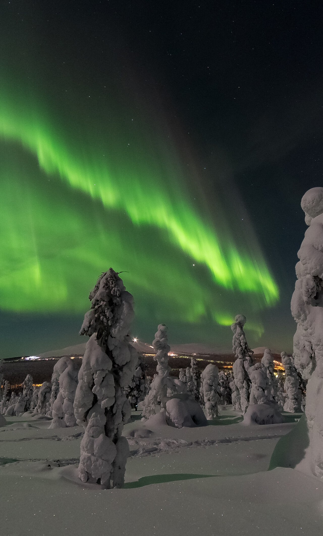 Aurora Borealis, Night sky, Beautiful display, Captivating wallpaper, 1280x2120 HD Phone