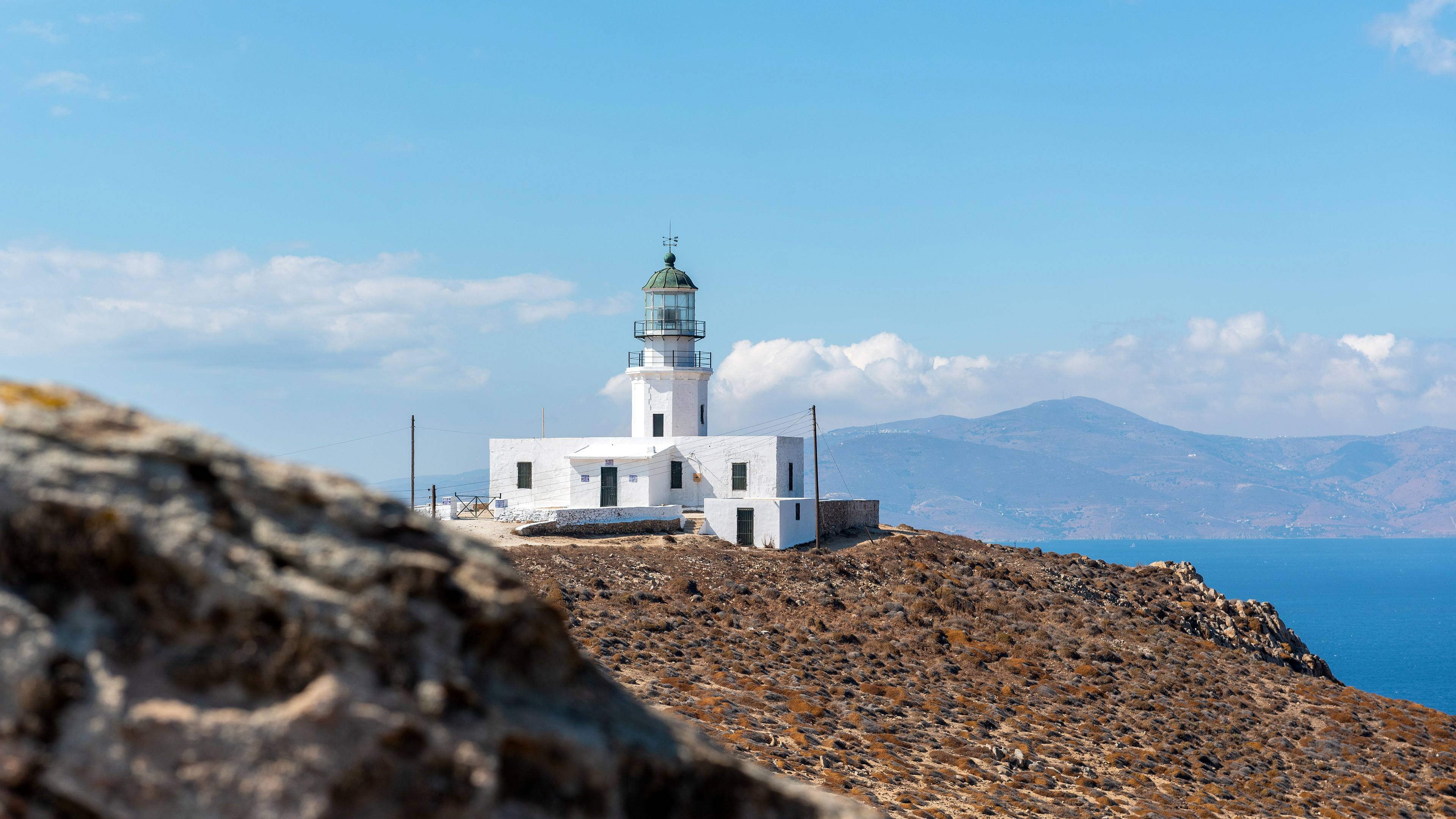 Armenistis, Lighthouses Wallpaper, 3840x2160 4K Desktop