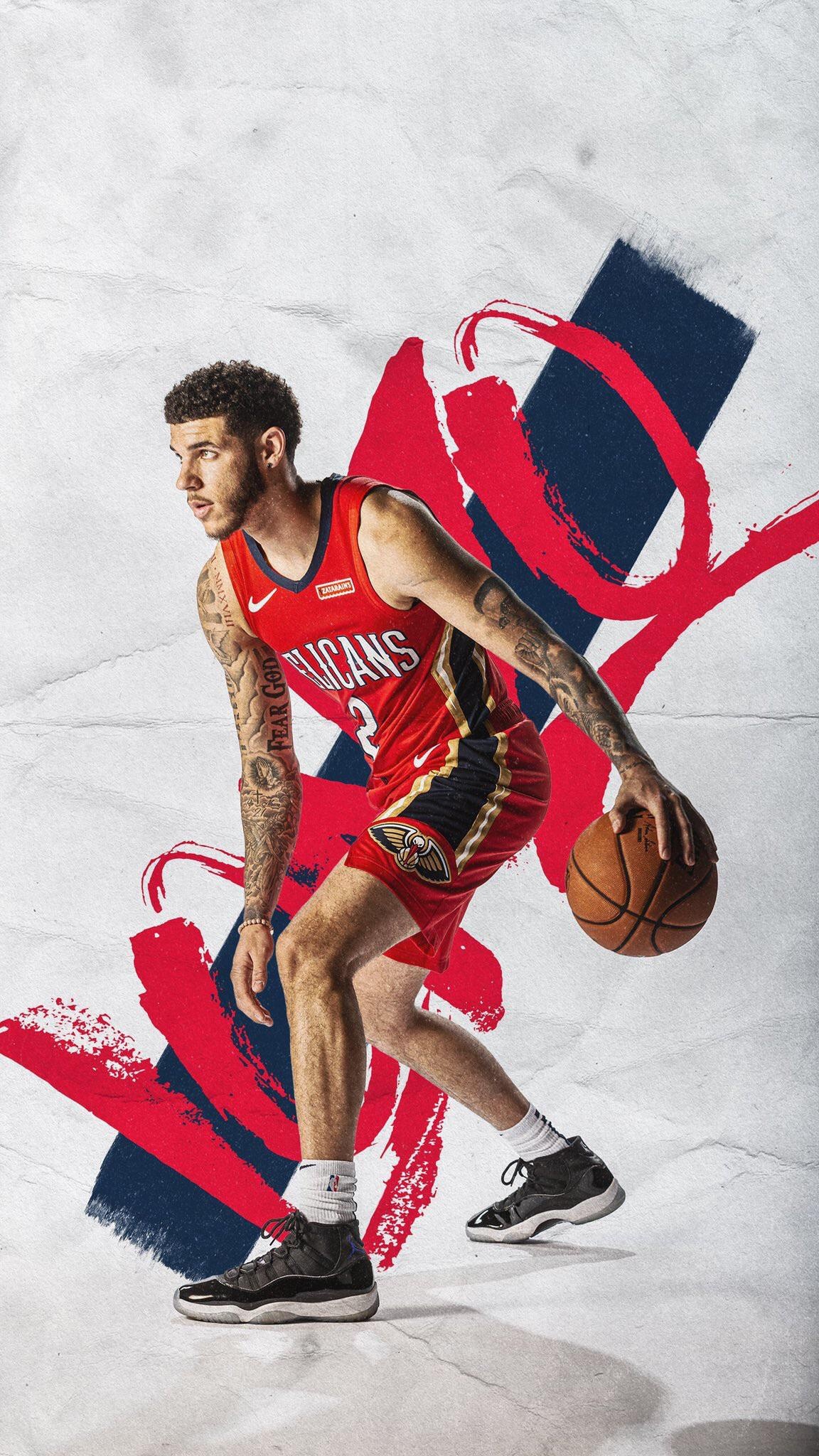 Lonzo Ball wallpaper, New Orleans Pelicans, 1160x2050 HD Phone