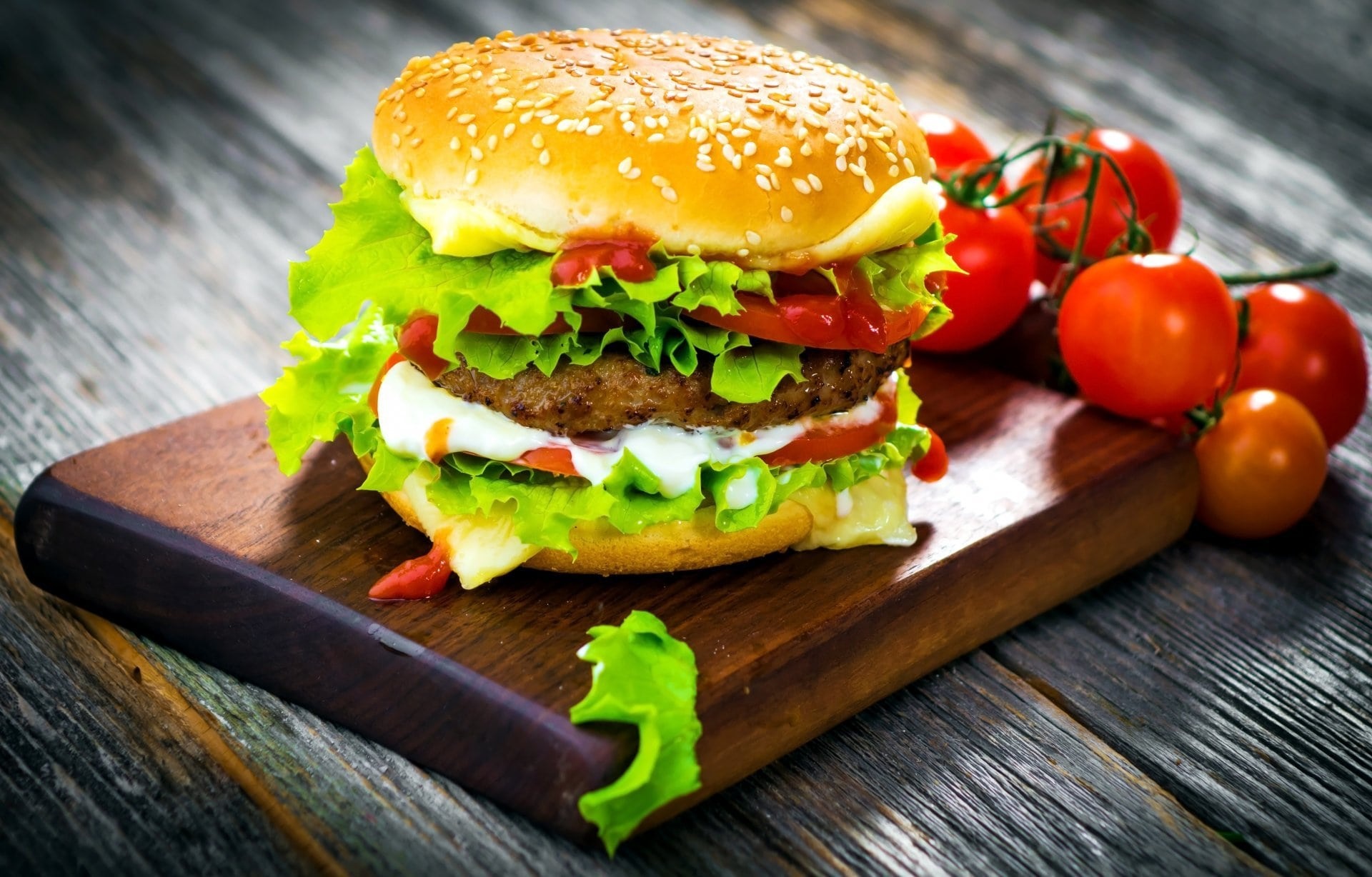 High-quality hamburger wallpapers, Vibrant visuals, Appetizing backgrounds, Delicious, 1920x1230 HD Desktop