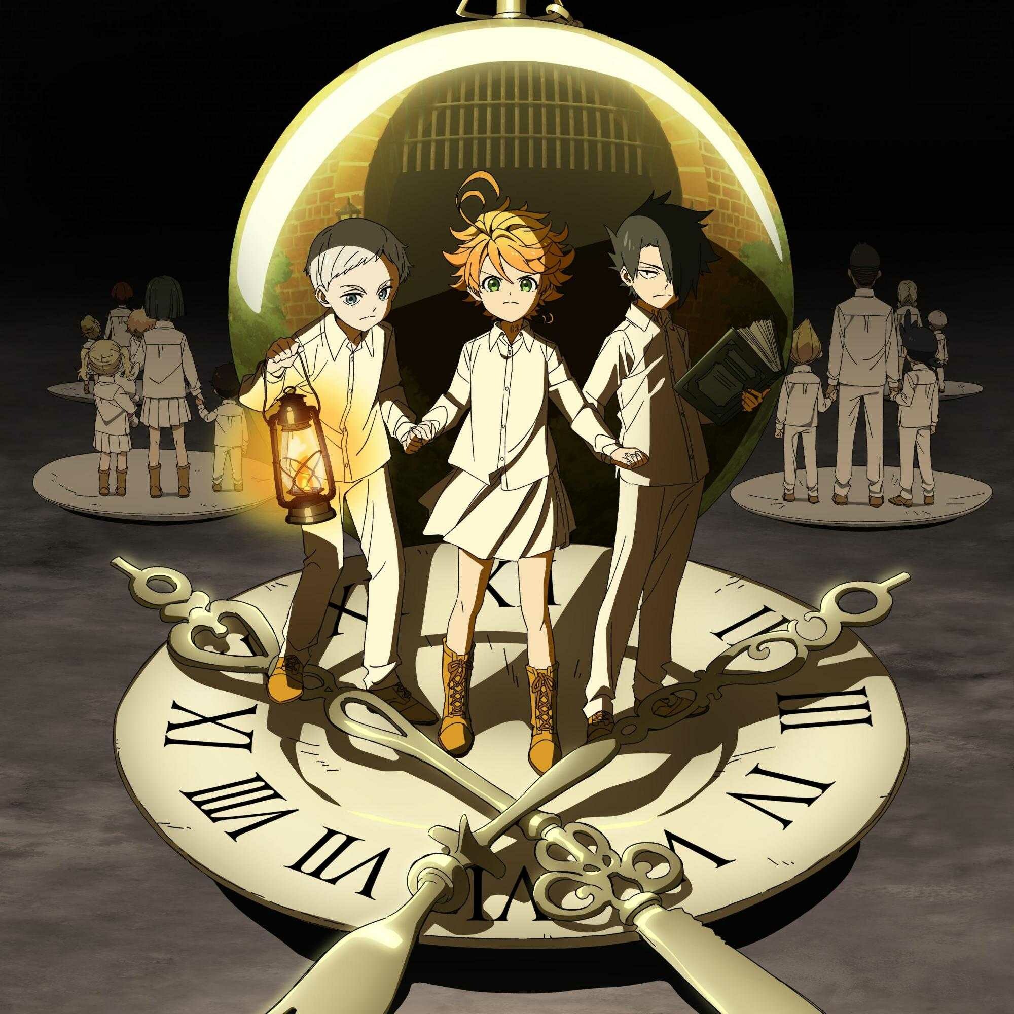 Promised Neverland background, Stunning visuals, Mysterious world, Captivating art, 2000x2000 HD Phone