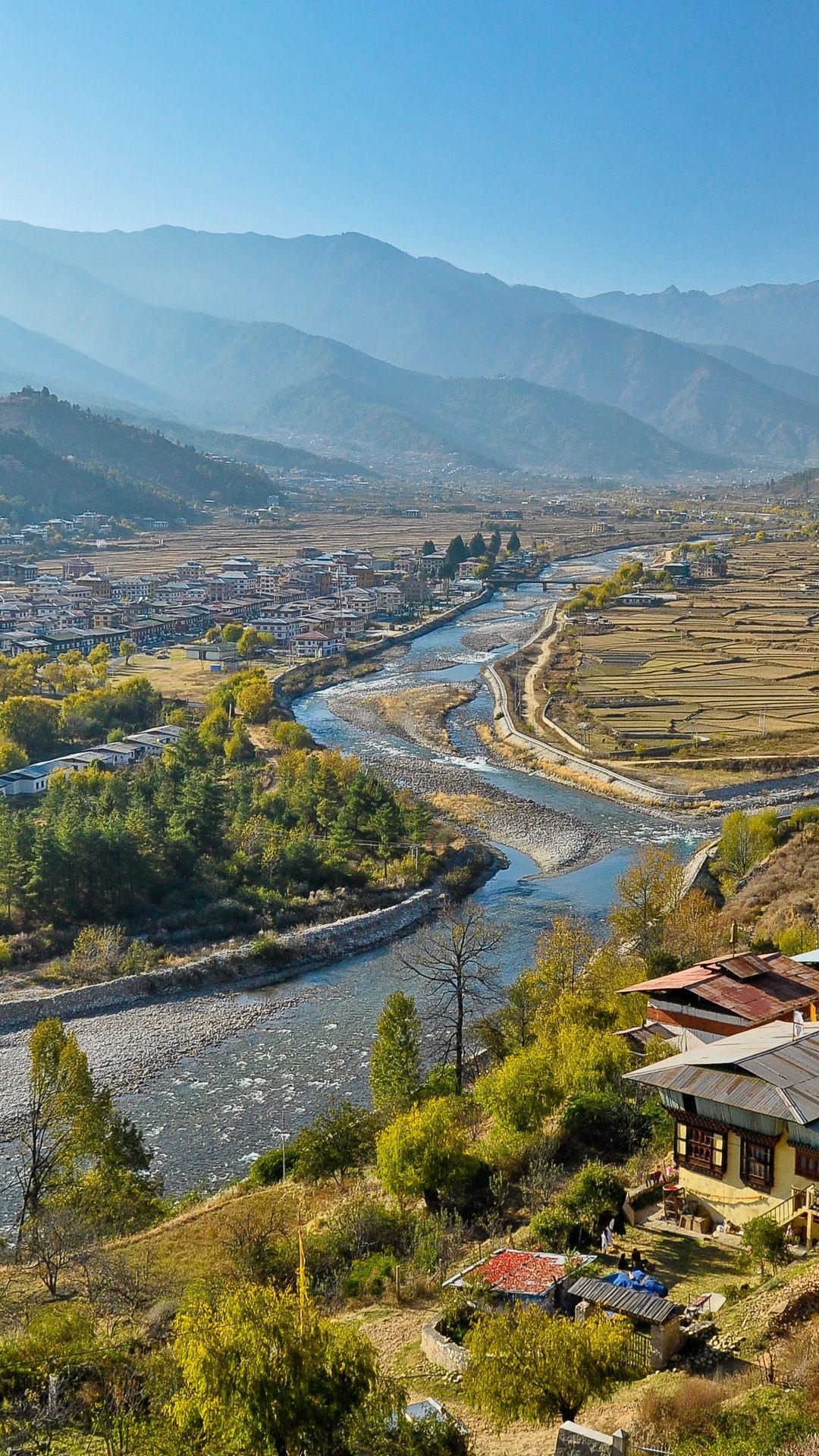 Bhutan travels, Stunning wallpapers, Breathtaking landscapes, Natural beauty, 1080x1920 Full HD Phone