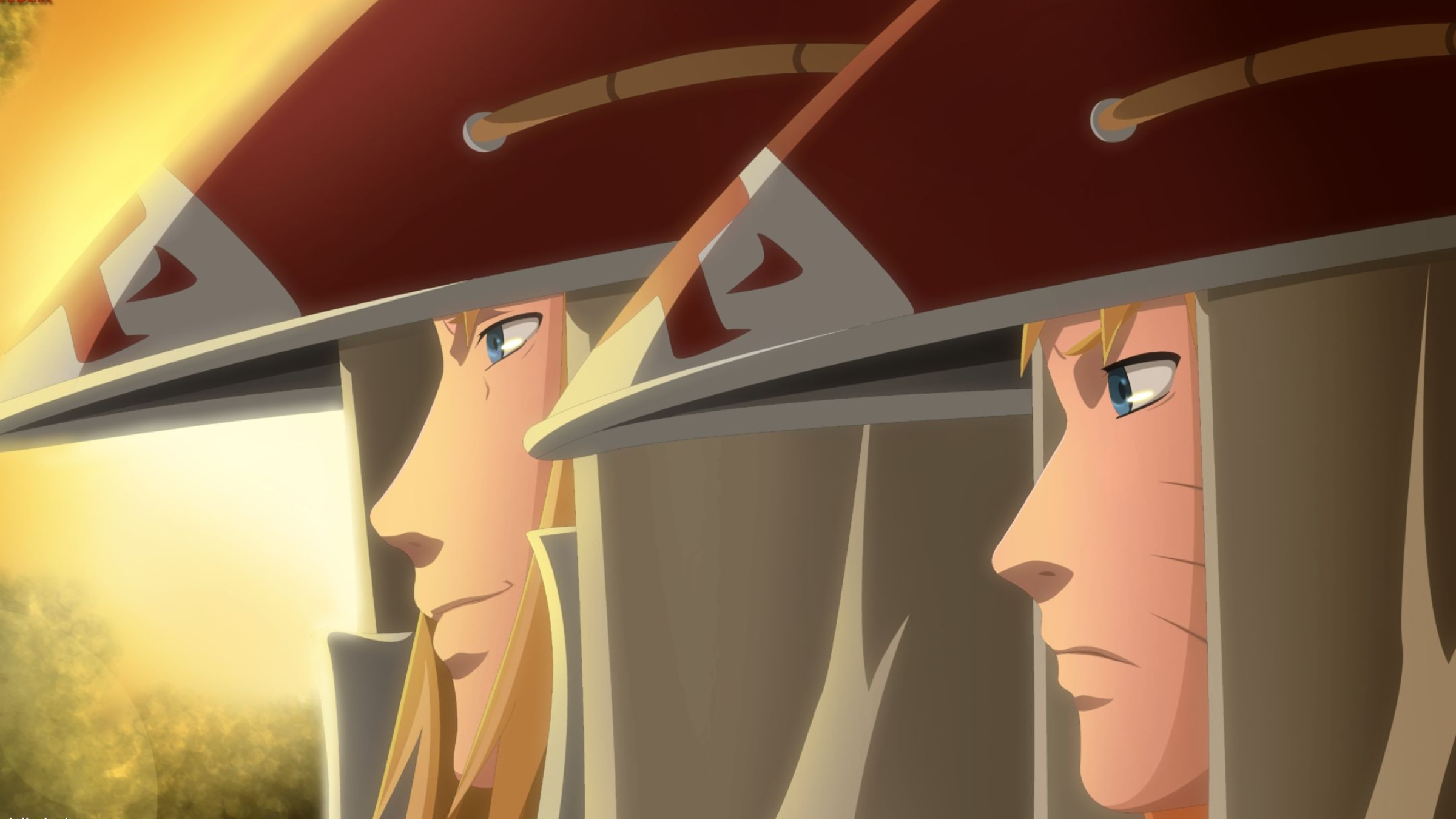 Minato Namikaze, Naruto Uzumaki, Hokage hat, HD Desktop wallpaper