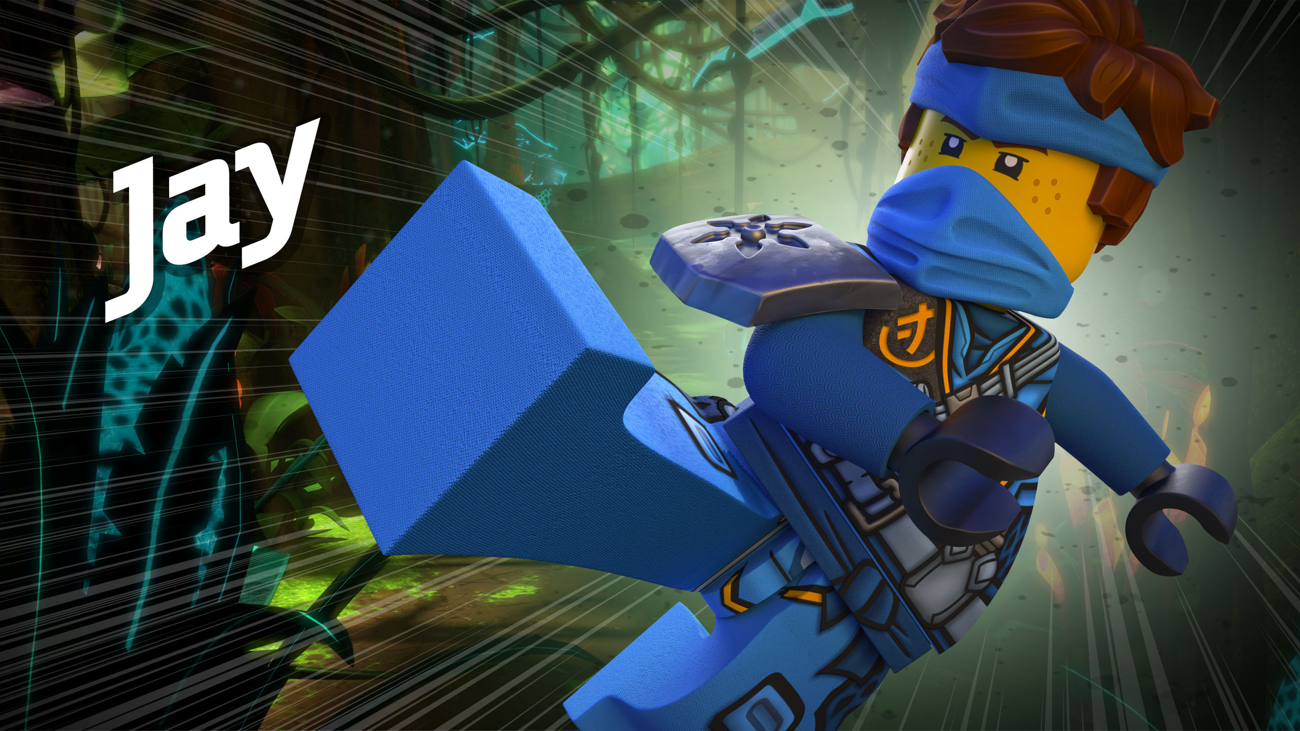Jay the lightning ninja, Oversized blue hammer, Ninjago jungle ruins, HD Desktop wallpaper