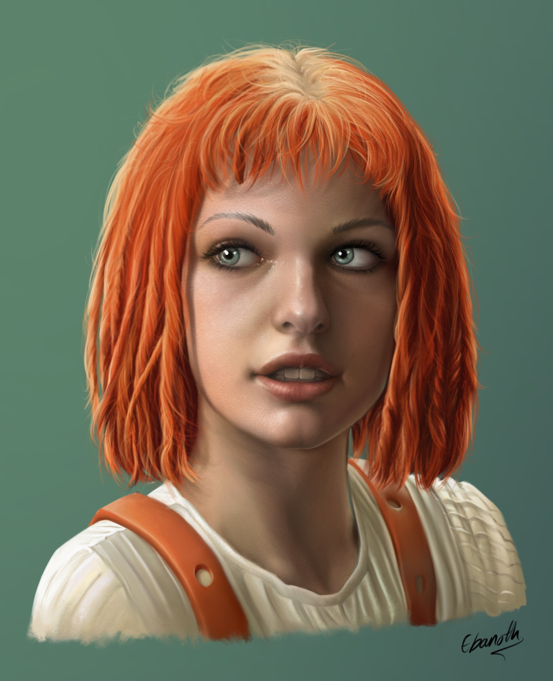 Leeloo, The Fifth Element, Procreate portrait, Artistic, 1920x2370 HD Phone