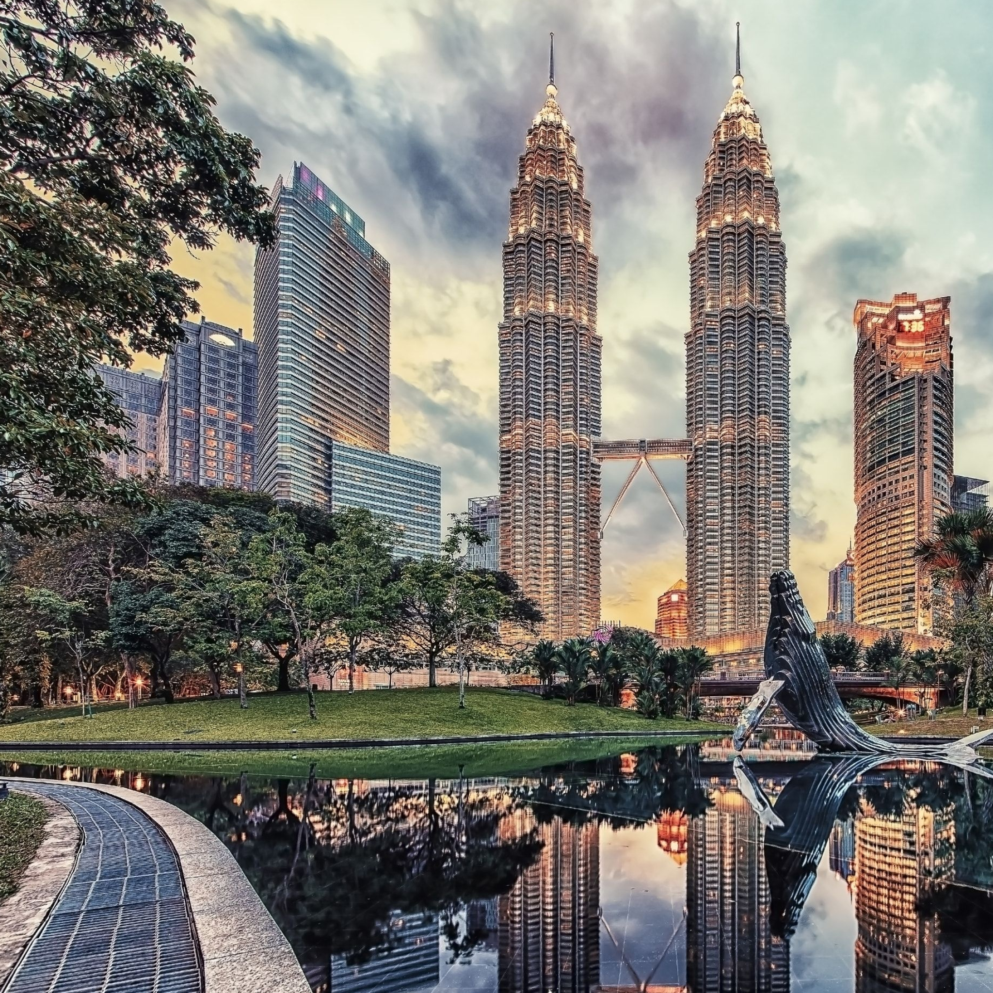 Kuala Lumpur, Dusk scenery, Social media follow, Photography, 2050x2050 HD Phone