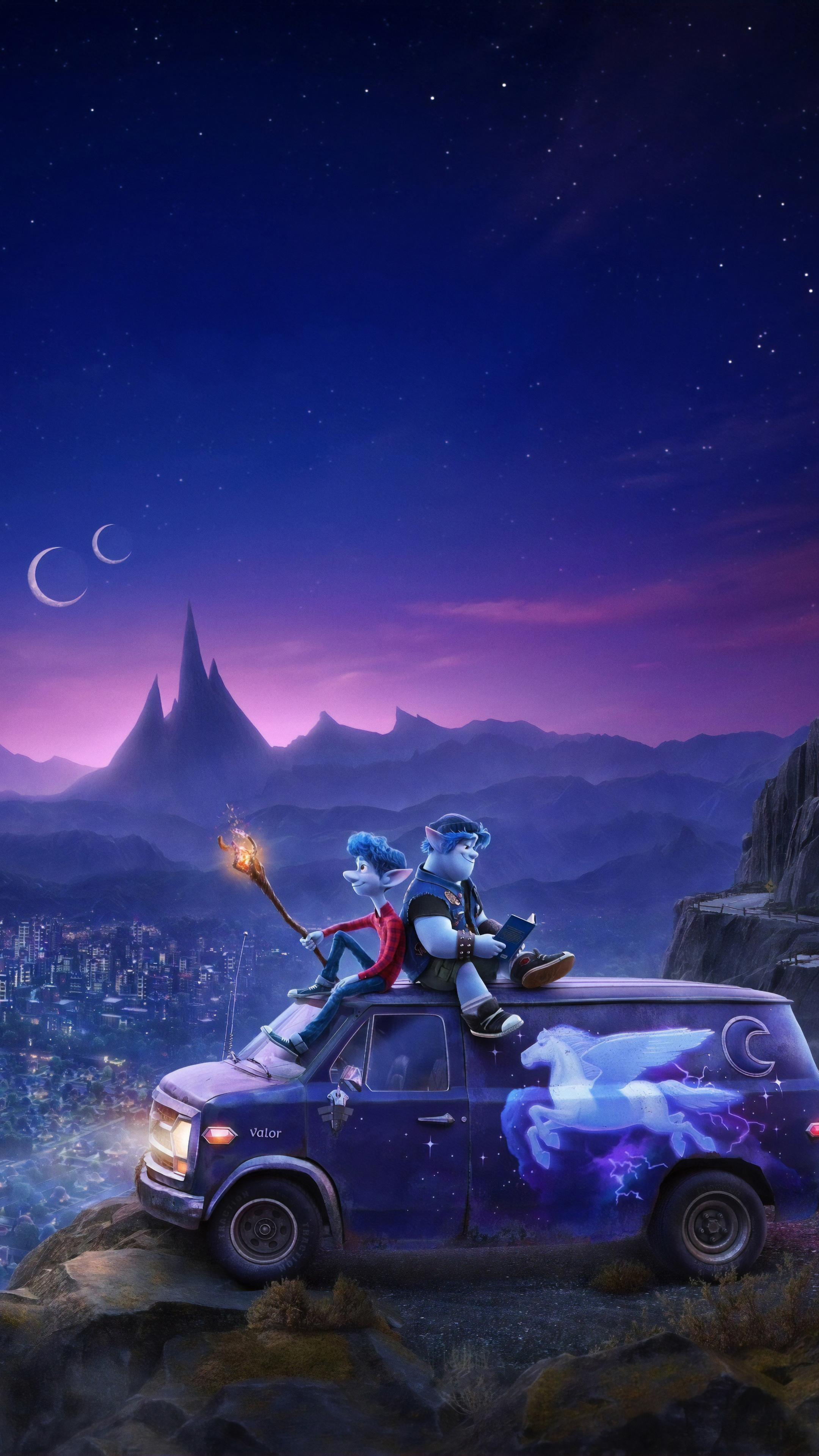 Onward animation, Magical journey, Brothers' quest, Heartwarming tale, 2160x3840 4K Phone