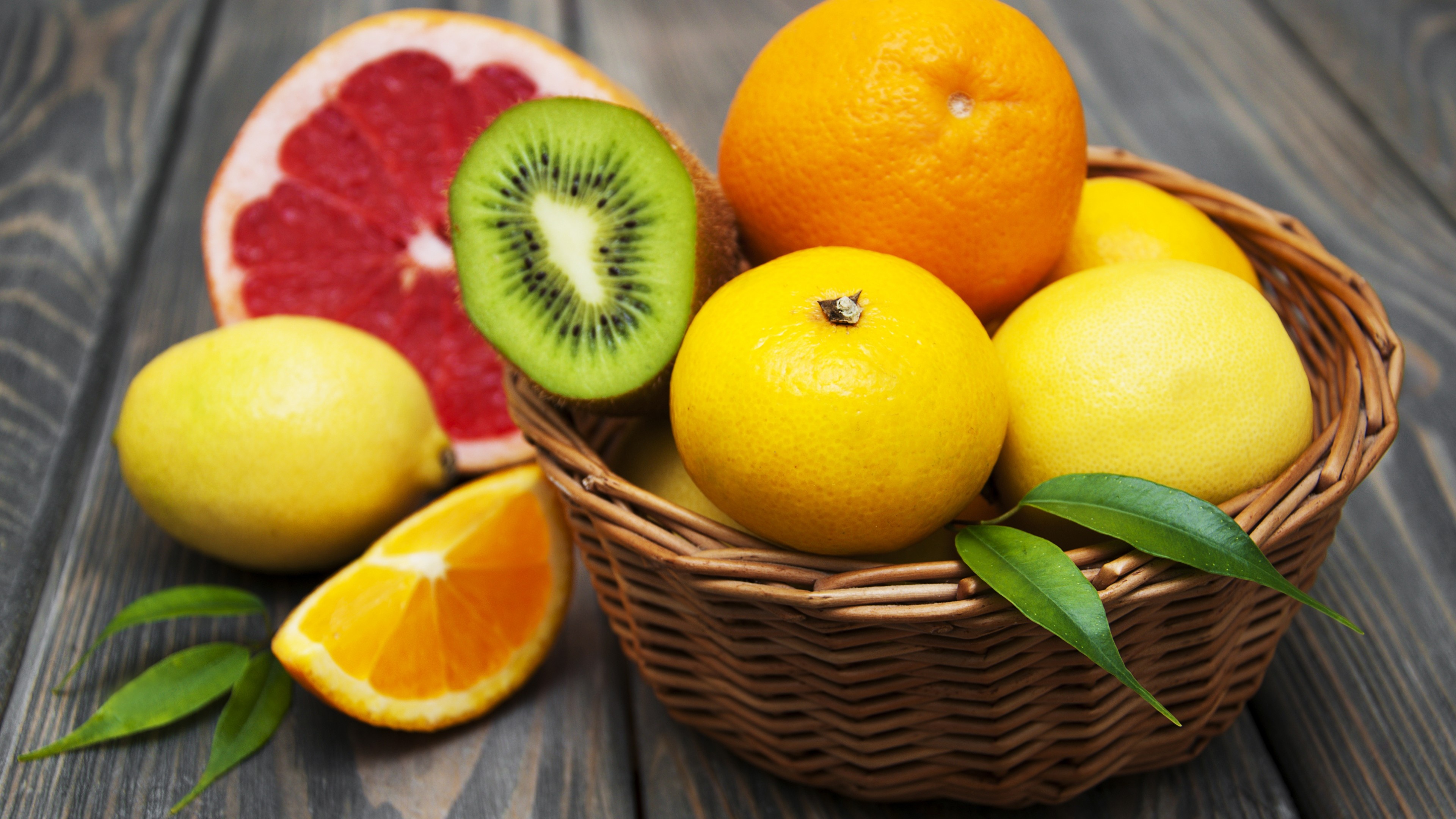 Basket, Kiwi Wallpaper, 3840x2160 4K Desktop