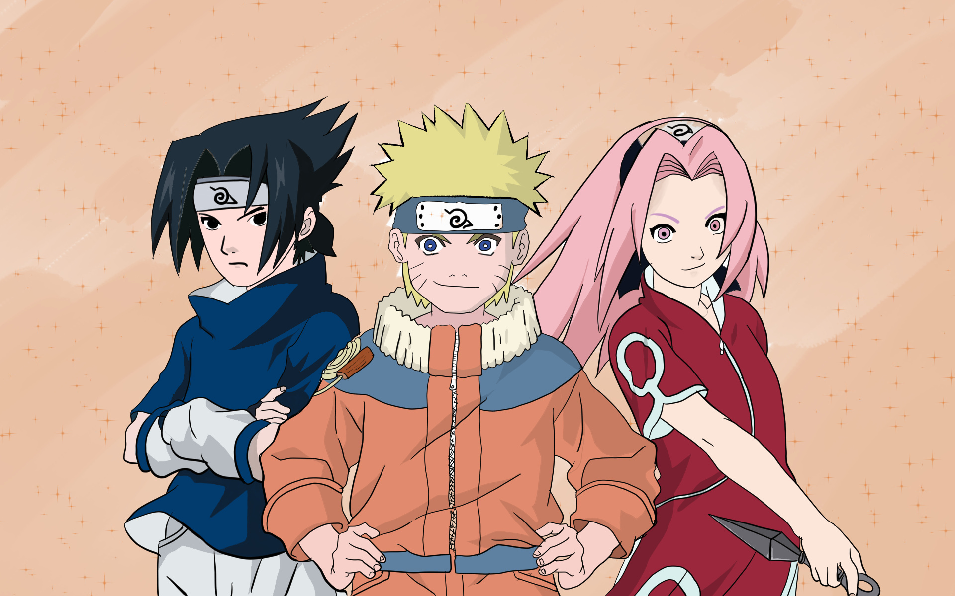 Naruto Uzumaki, Sasuke Uchiha, Sakura Haruno, Team 7, HD Desktop wallpaper