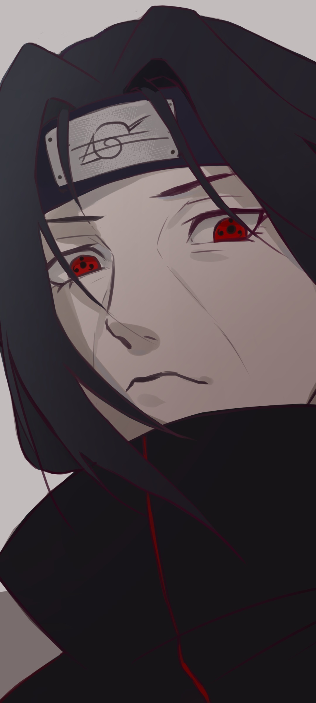 Itachi Uchiha, three-tomoe Sharingan, slashed Konoha headband, HD Phone wallpaper