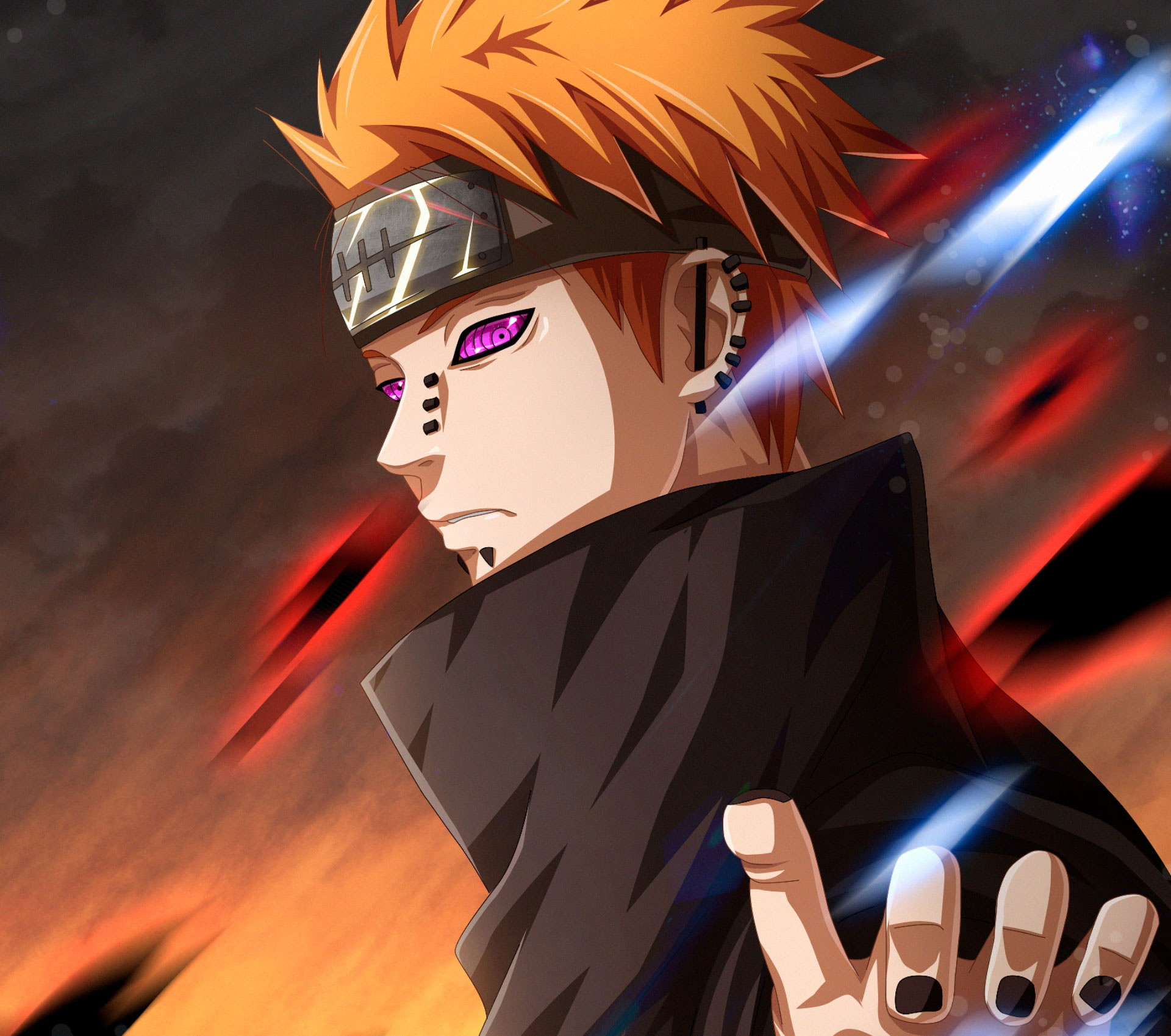 Deva Path Pain, Rinnegan, Amegakure forehead protector, HD Desktop wallpaper