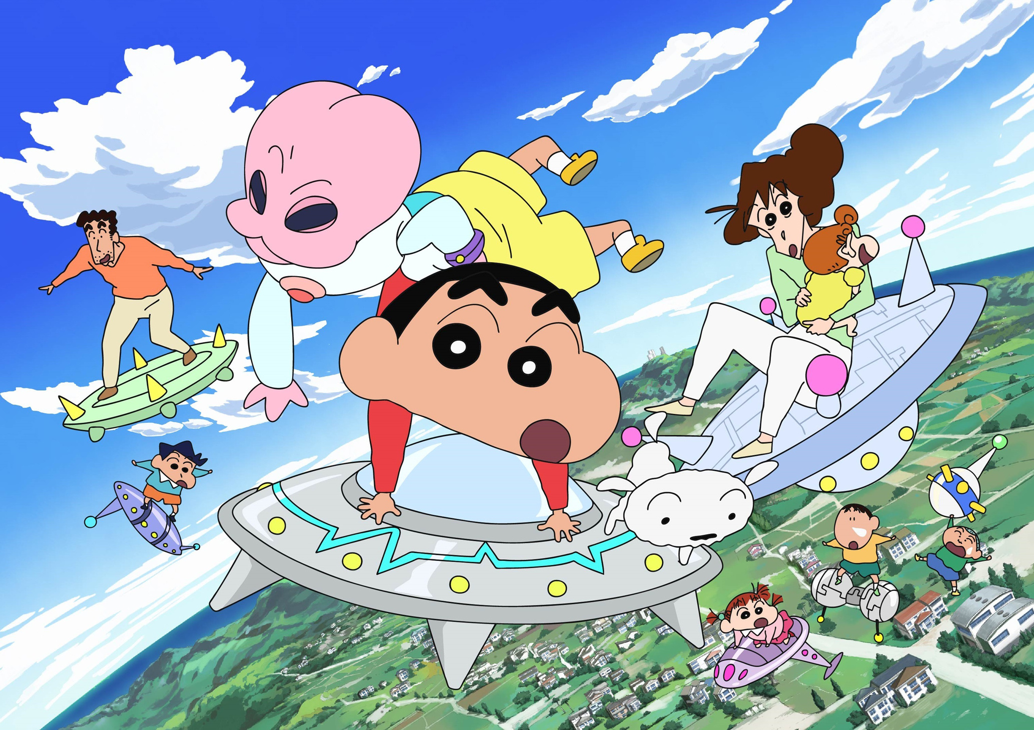 Crayon Shin-chan: Invasion!! Alien Shiriri, Shinnosuke Nohara, Alien Shiriri, Nohara family, HD Desktop wallpaper
