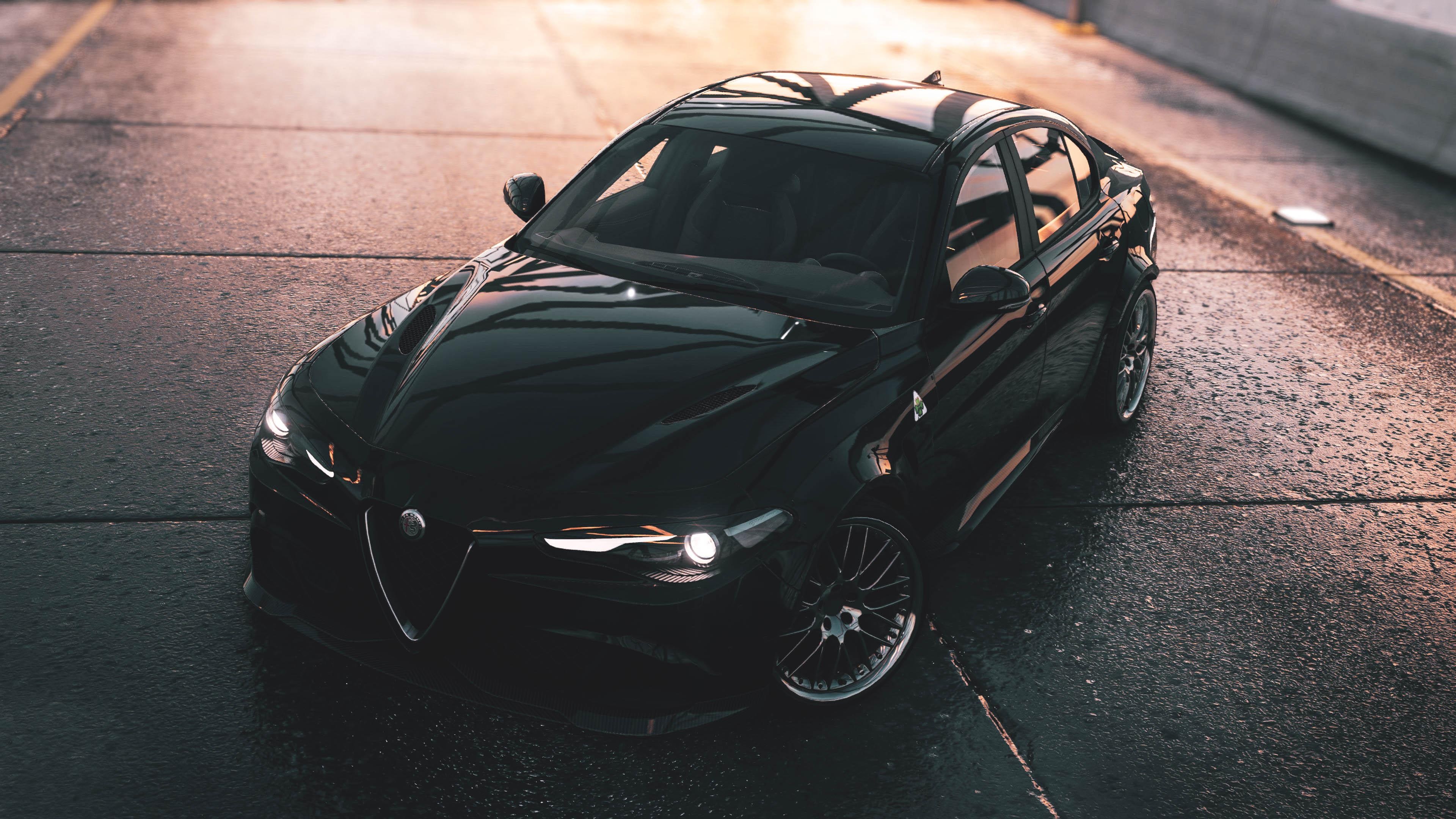 Giulia Quadrifoglio Top View, Alfa Romeo Wallpaper, 3840x2160 4K Desktop