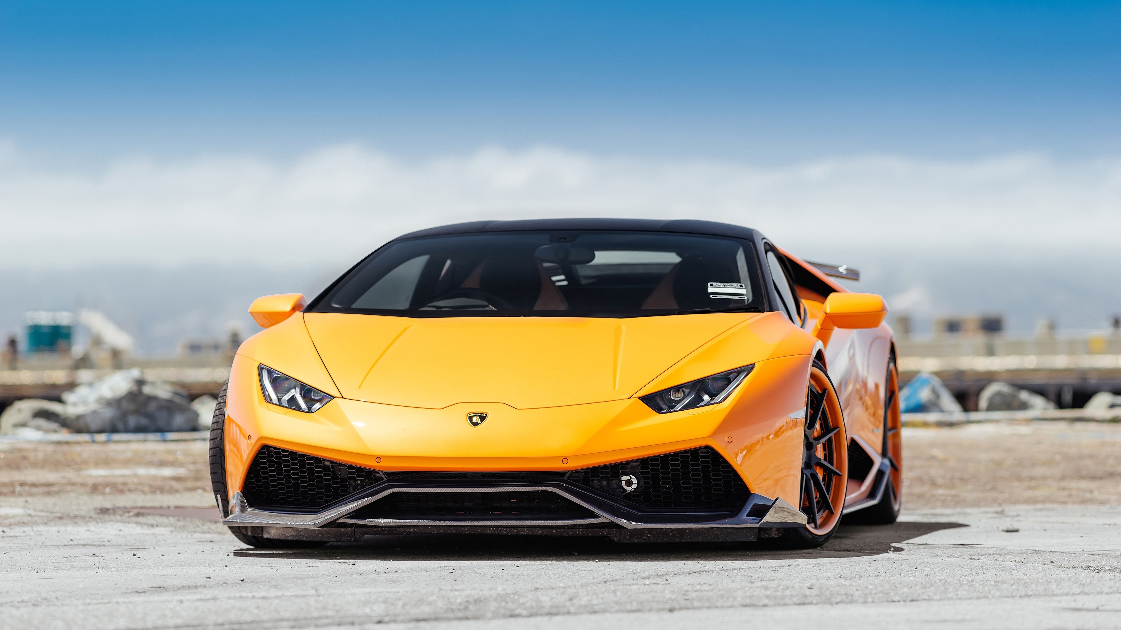 Yellow supercars, Lamborghini Huracan, 3840x2160 4K Desktop