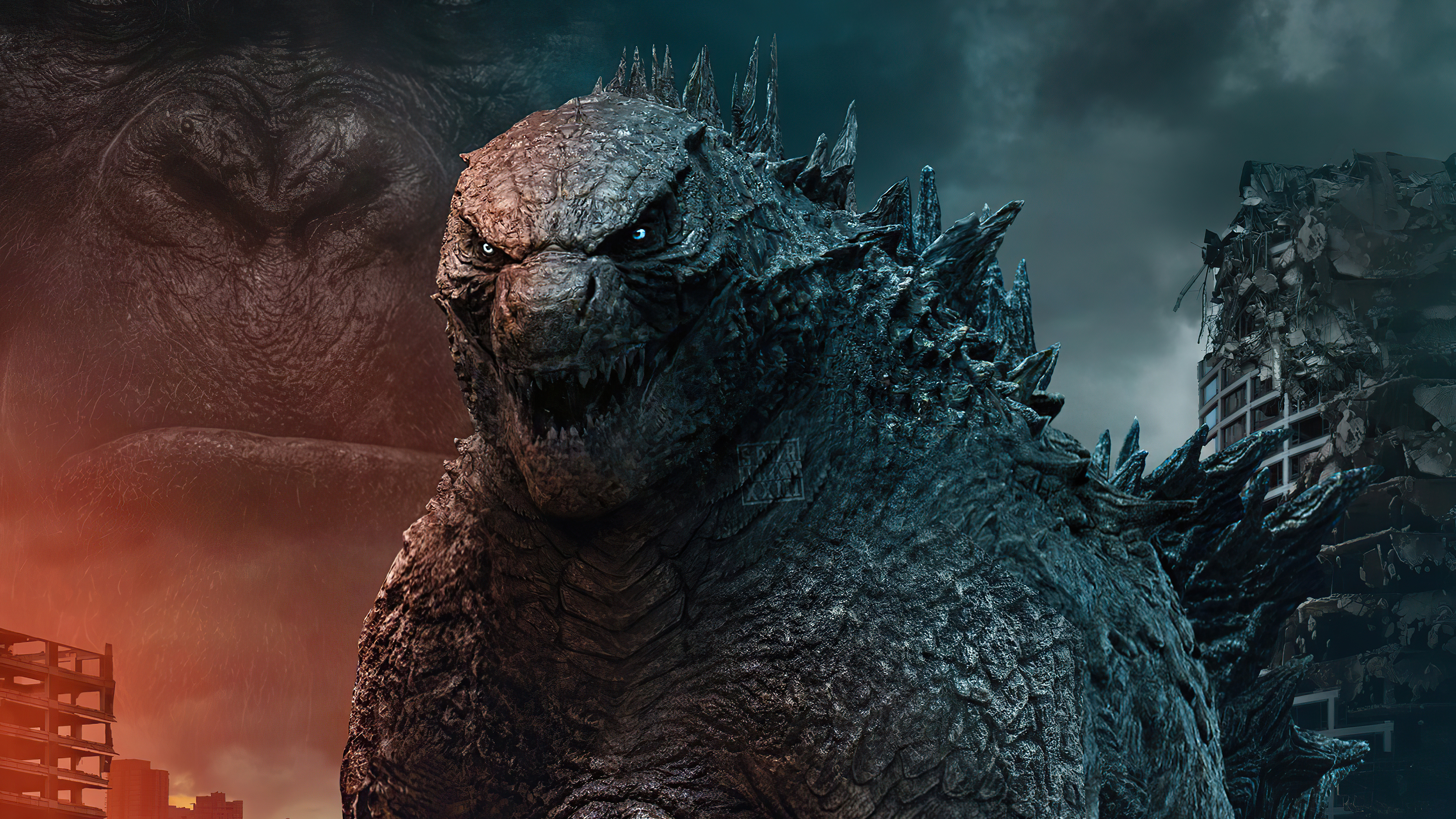 Godzilla vs Kong, Monster showdown, 2021 blockbuster, HD wallpapers, 3840x2160 4K Desktop