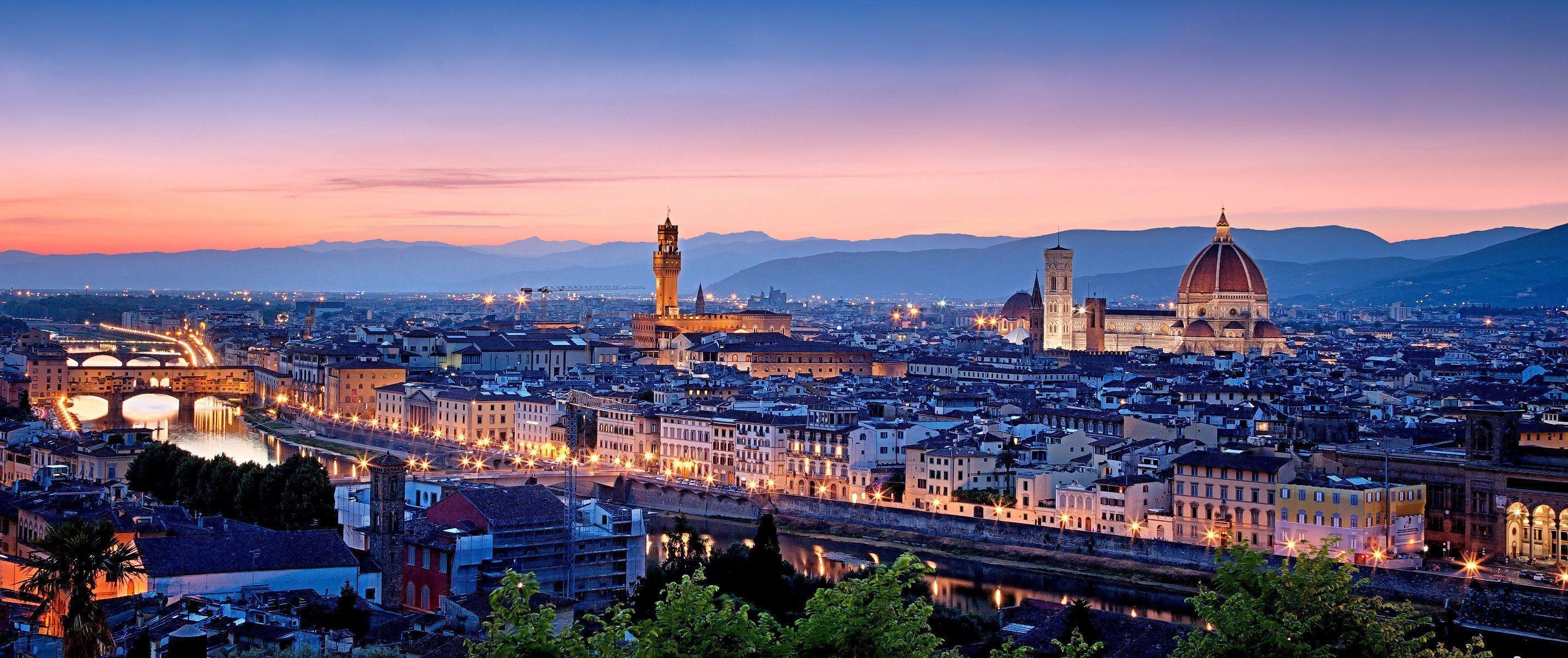 Florence wallpapers, Italian beauty, Travel vibes, Aesthetic charm, 2860x1200 Dual Screen Desktop